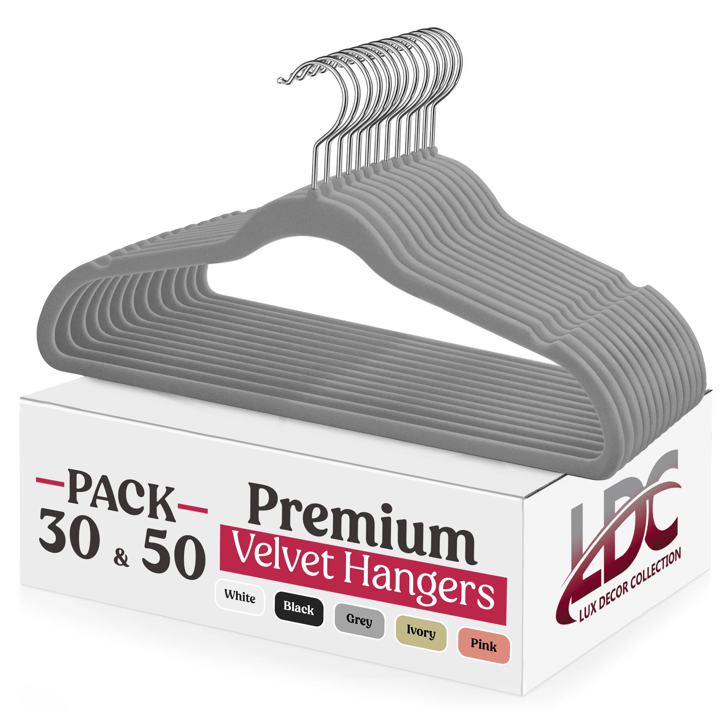 Lux Decor Premium Velvet Hangers 30 or 50 Pack
