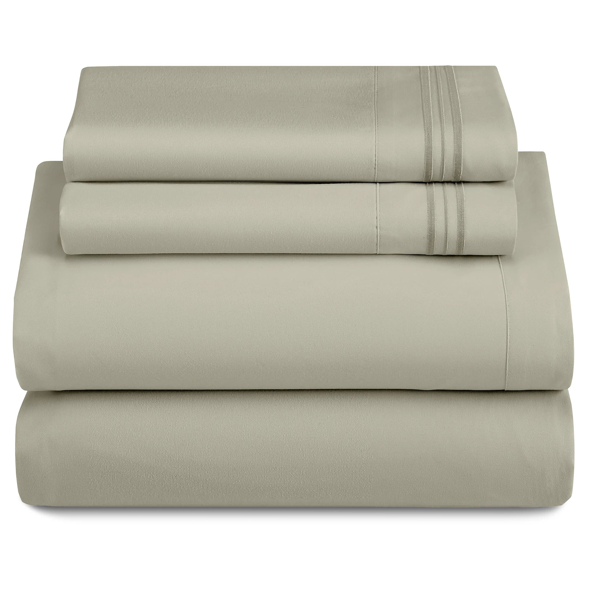 Lux Décor 4-Piece Solid Sheet Set – Brushed Microfiber