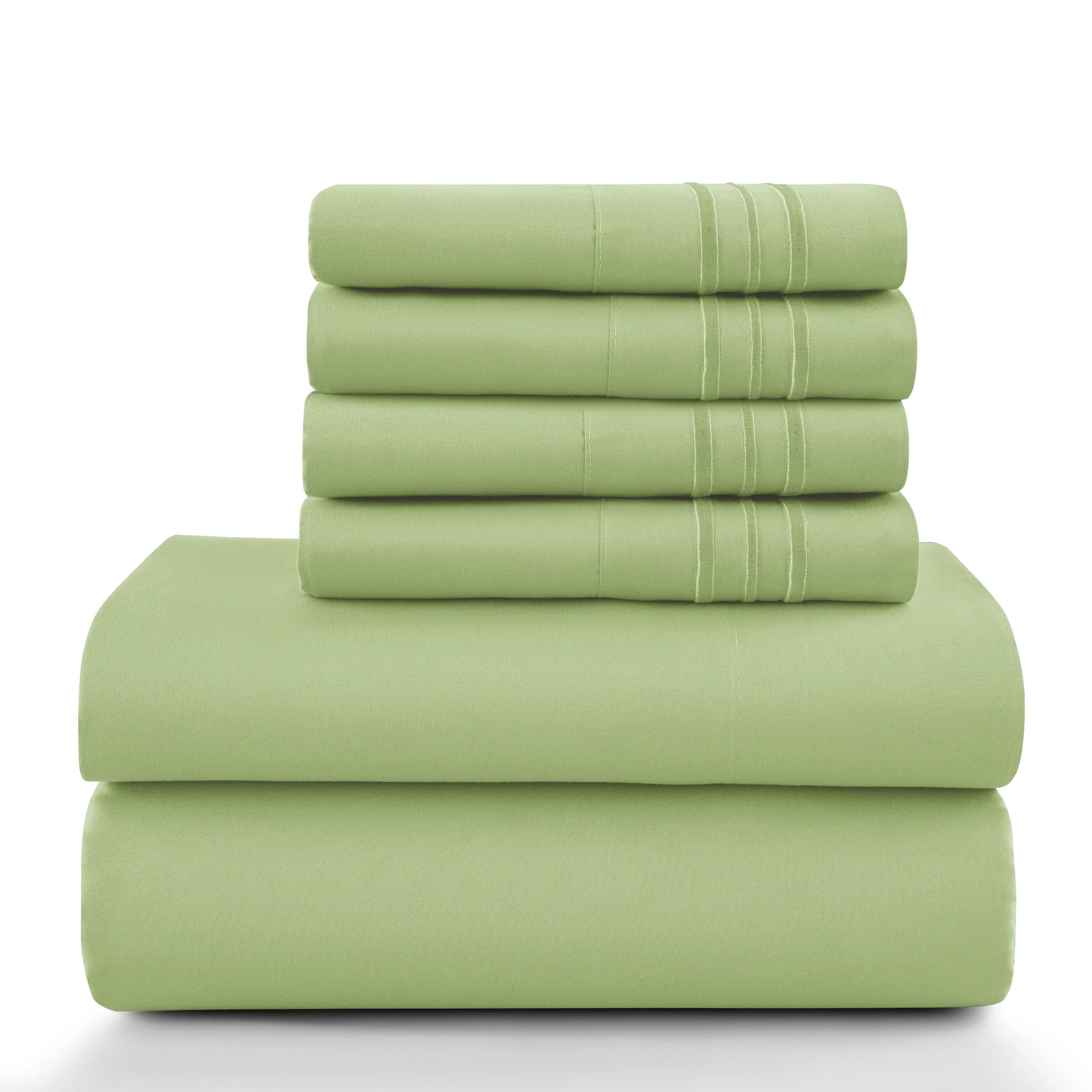 Lux Décor 6-Piece Solid Brushed Microfiber Sheet Set