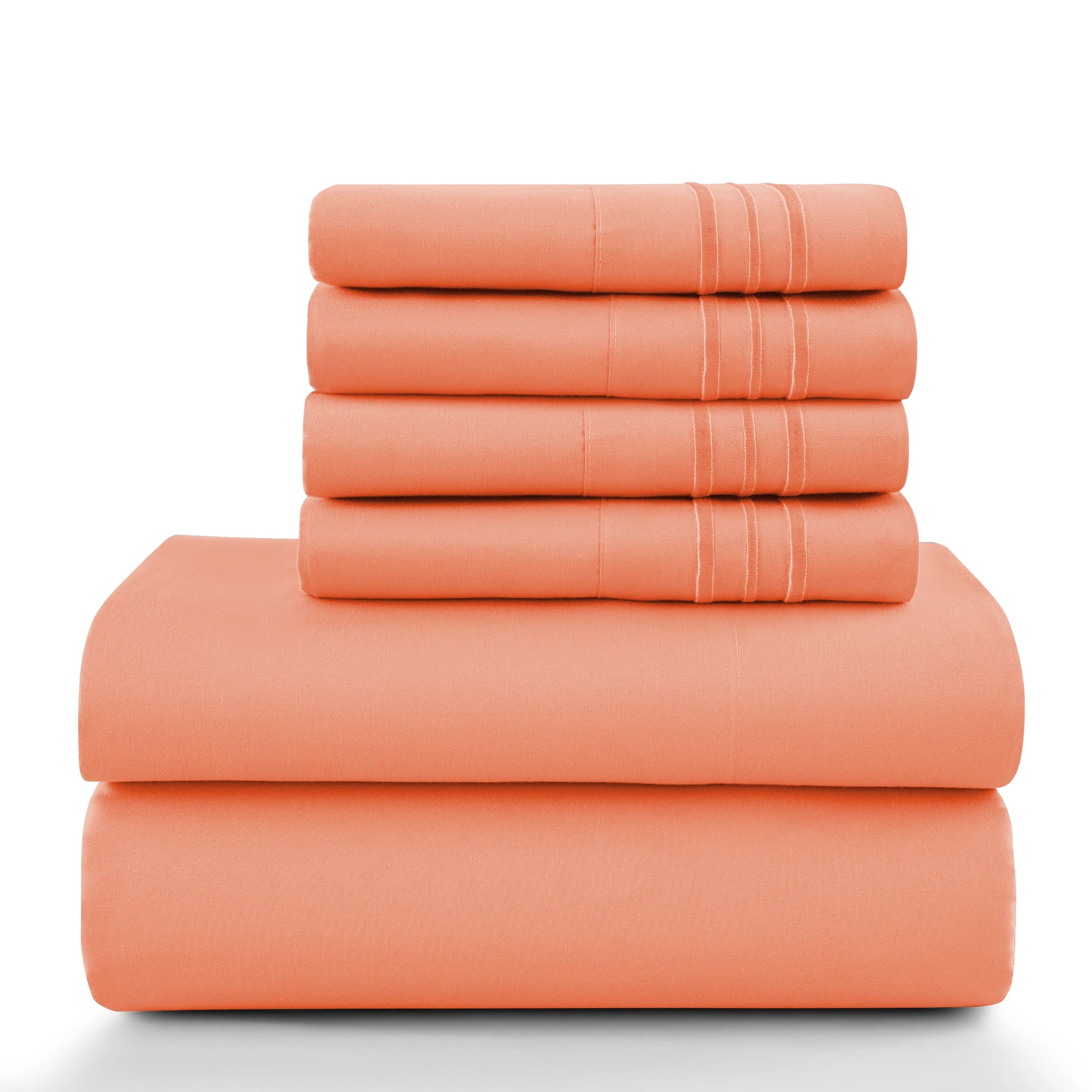 Lux Décor 6-Piece Solid Brushed Microfiber Sheet Set