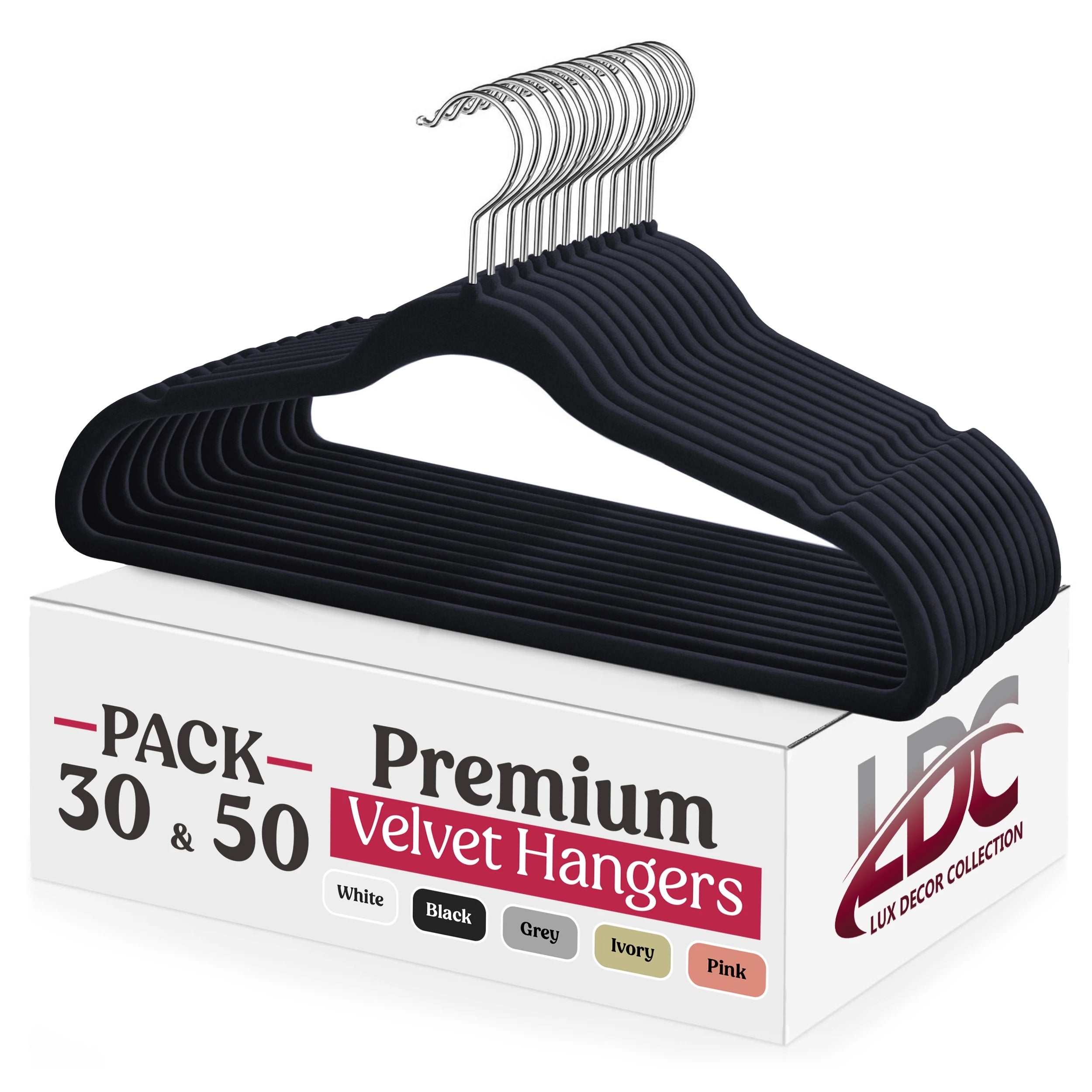 Lux Decor Premium Velvet Hangers 30 or 50 Pack