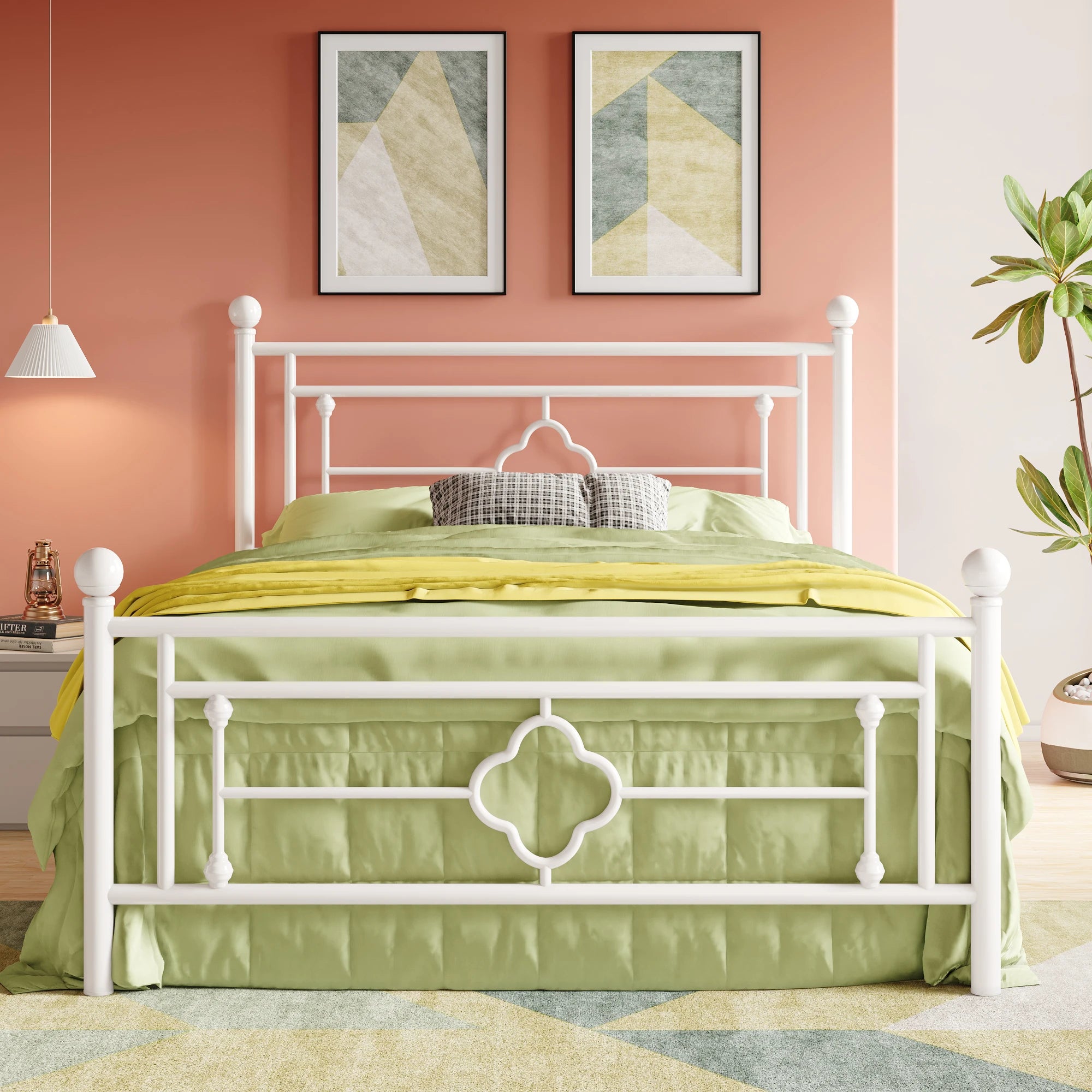 Metal Vintage Victorian Style Headboard and Footboard