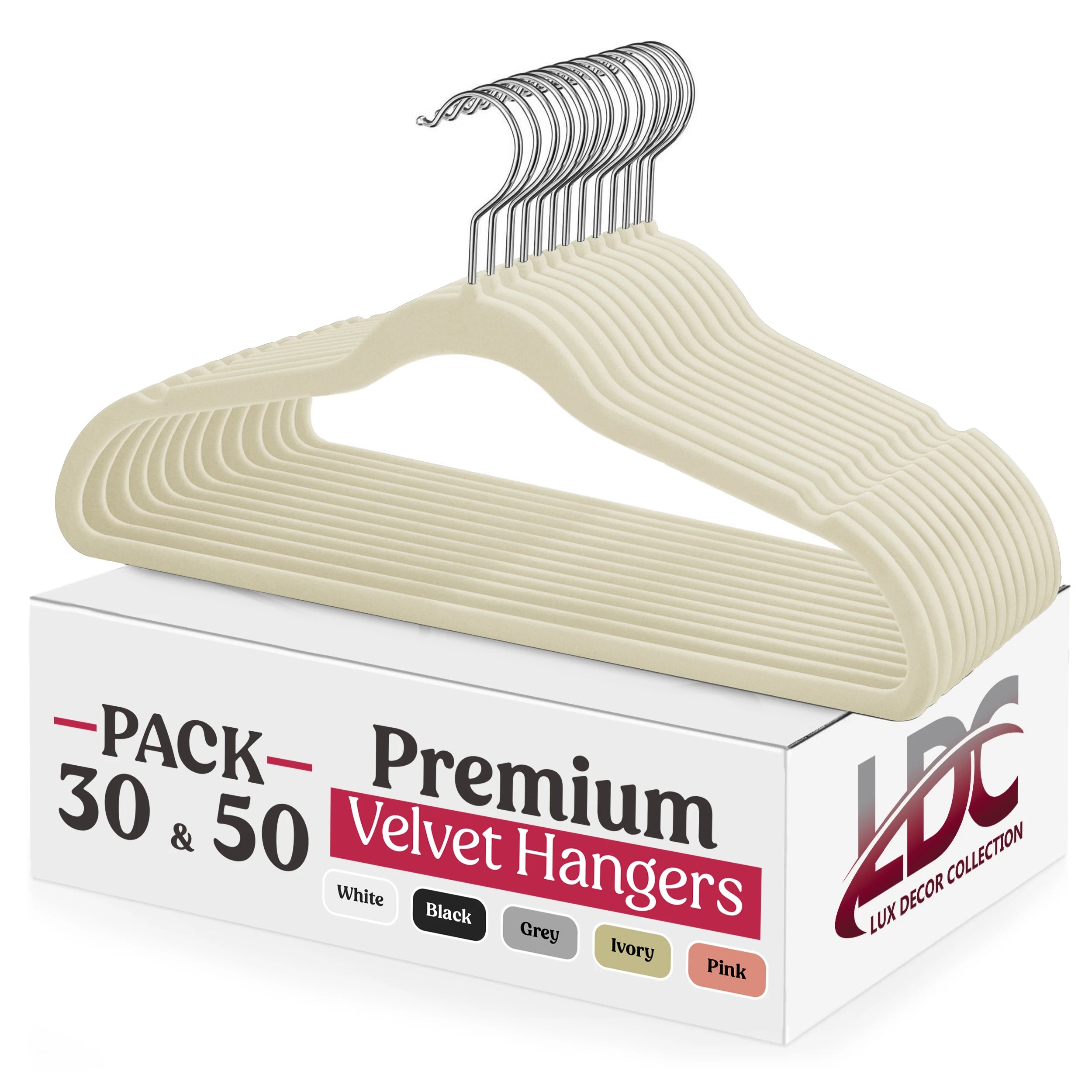 Lux Decor Premium Velvet Hangers 30 or 50 Pack