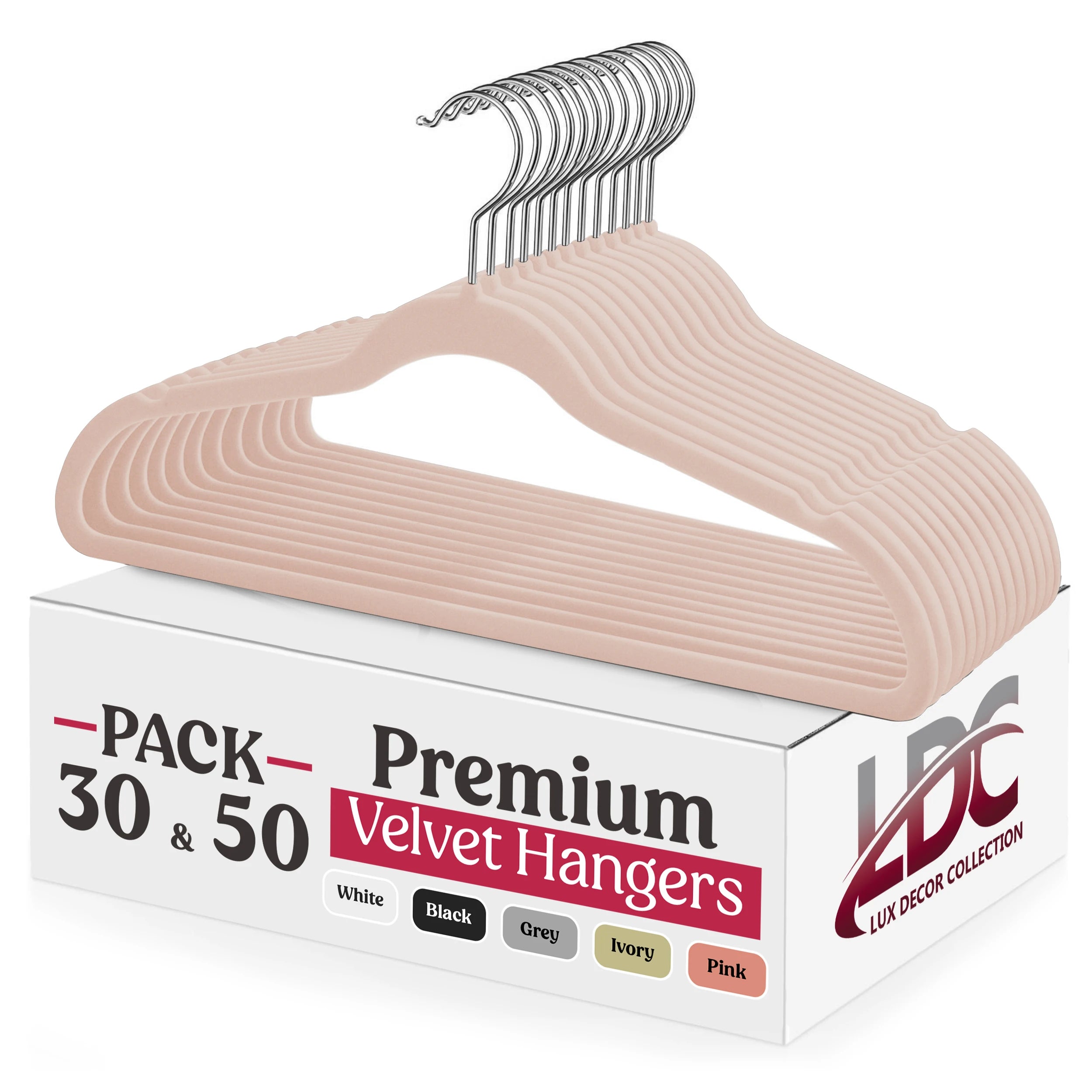 Lux Decor Premium Velvet Hangers 30 or 50 Pack