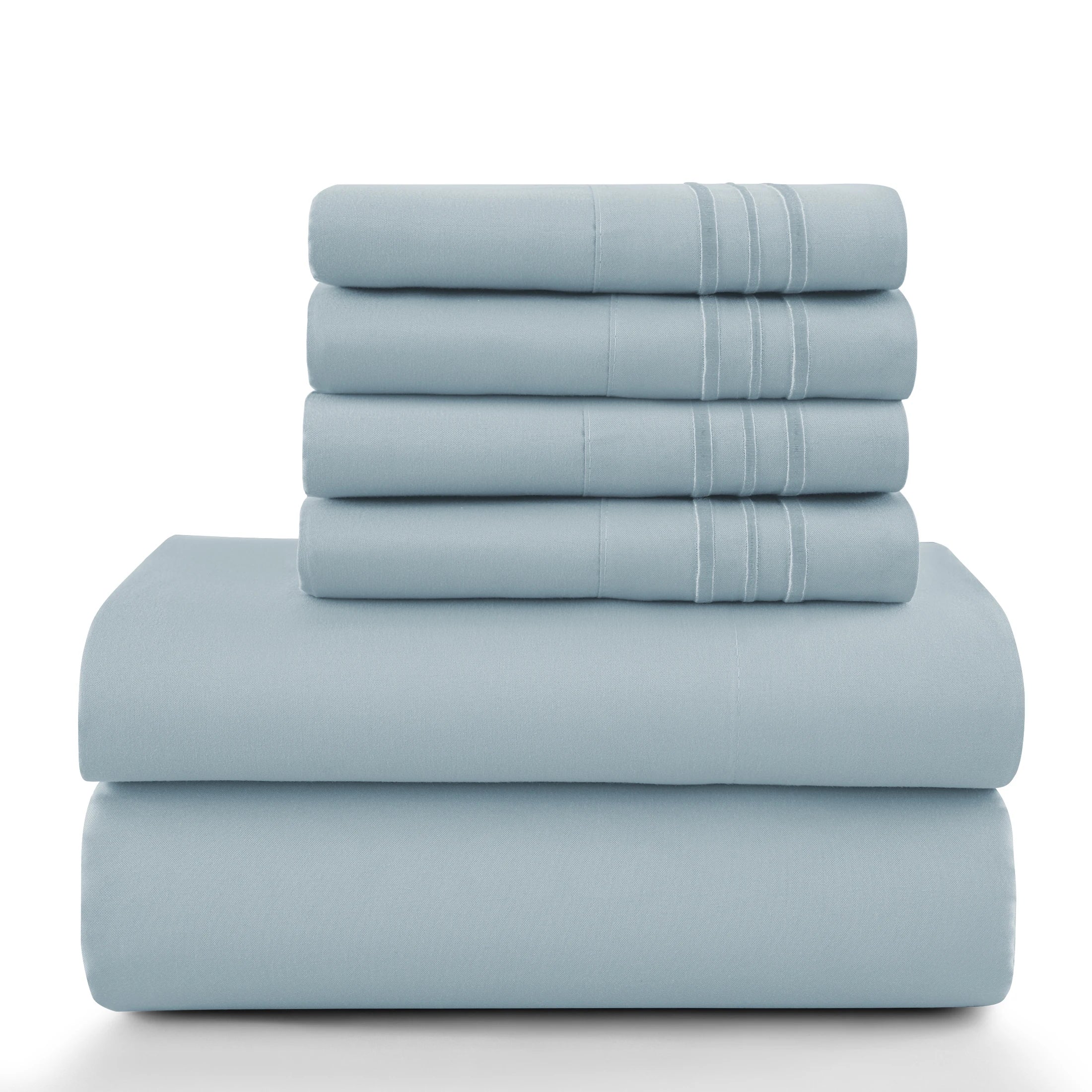Lux Décor 6-Piece Solid Brushed Microfiber Sheet Set