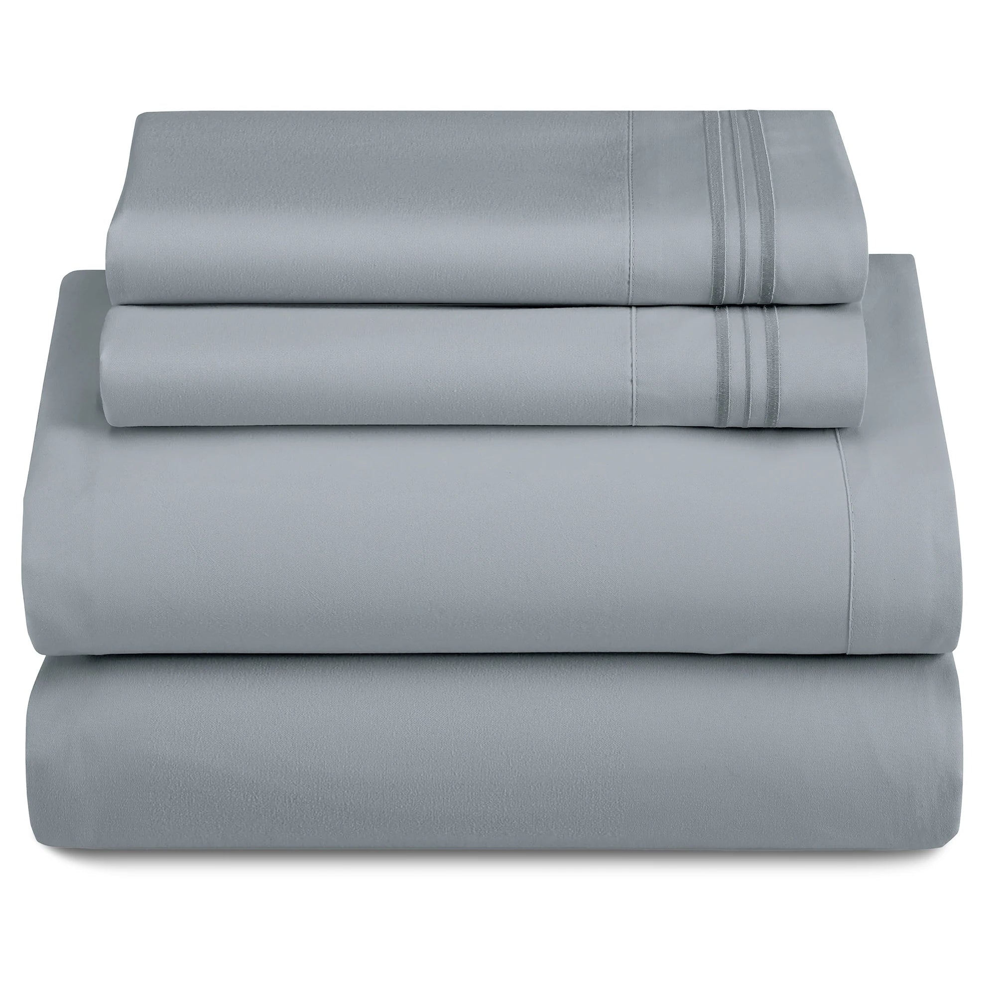 Lux Décor 4-Piece Solid Sheet Set – Brushed Microfiber