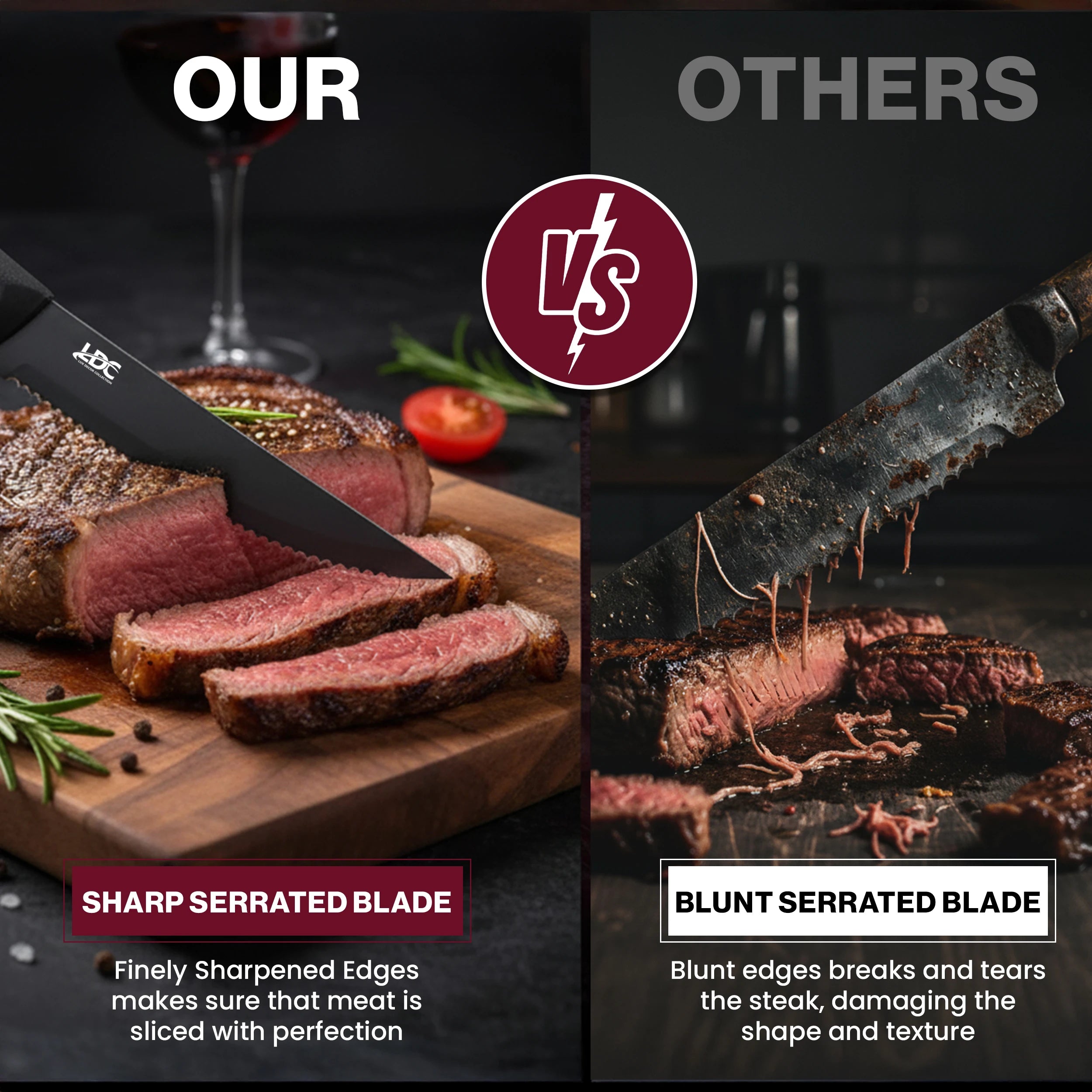 Lux Decor Collection Serrated Steak Knives Set of 8