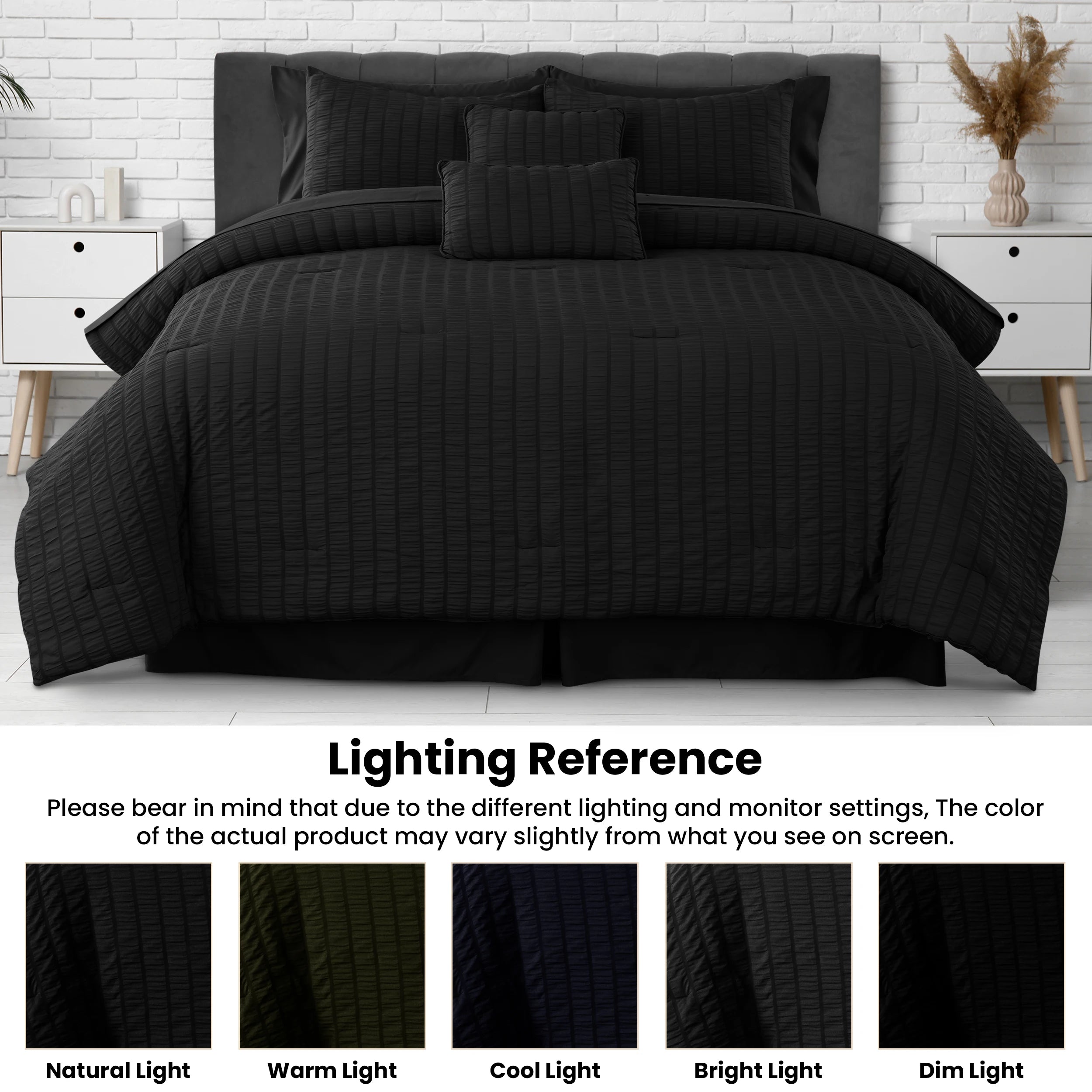 Lux Décor 10-Piece Seersucker Bed-In-A-Bag Comforter Set