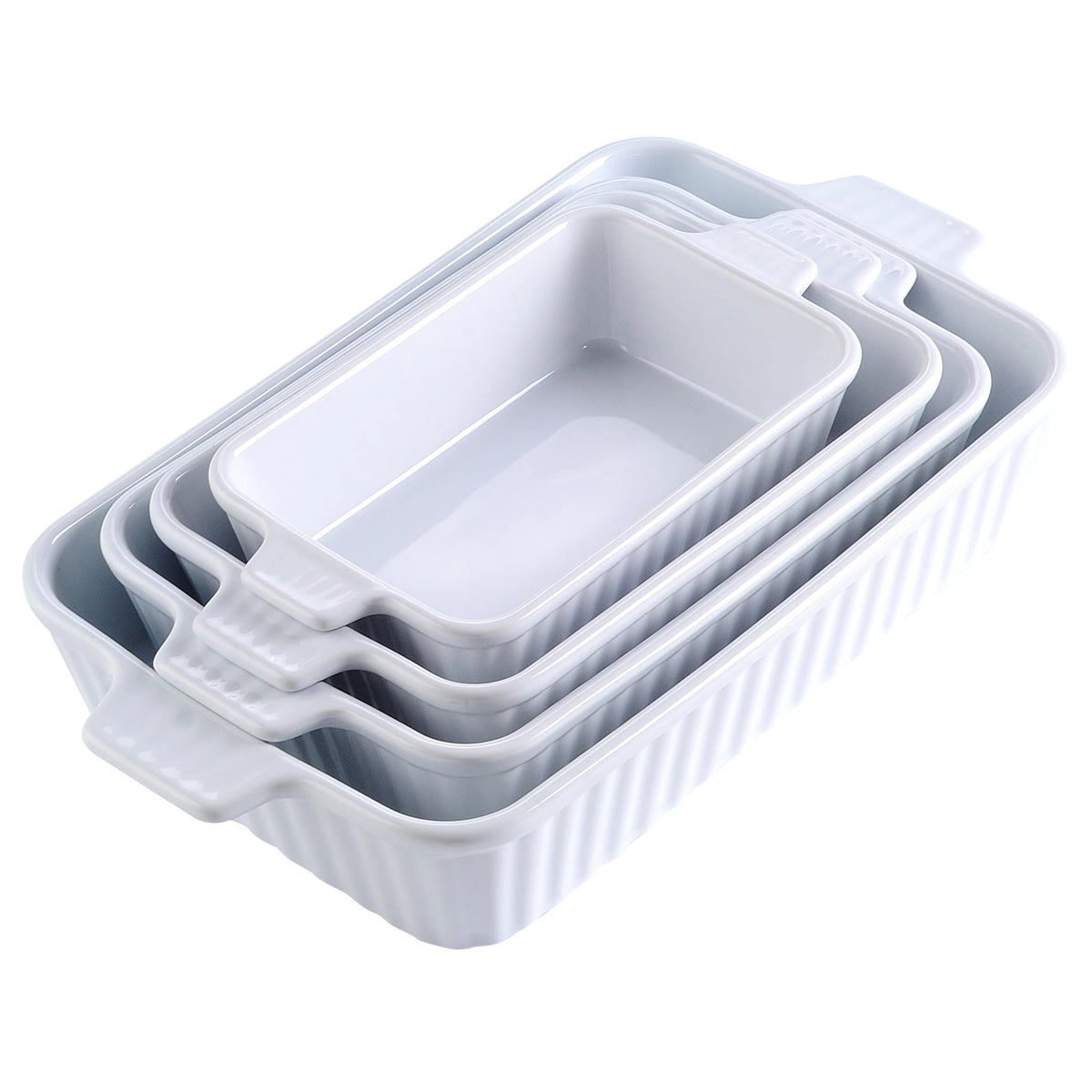 MALACASA 4-Piece Baking Dish Set with Ceramic Handles
