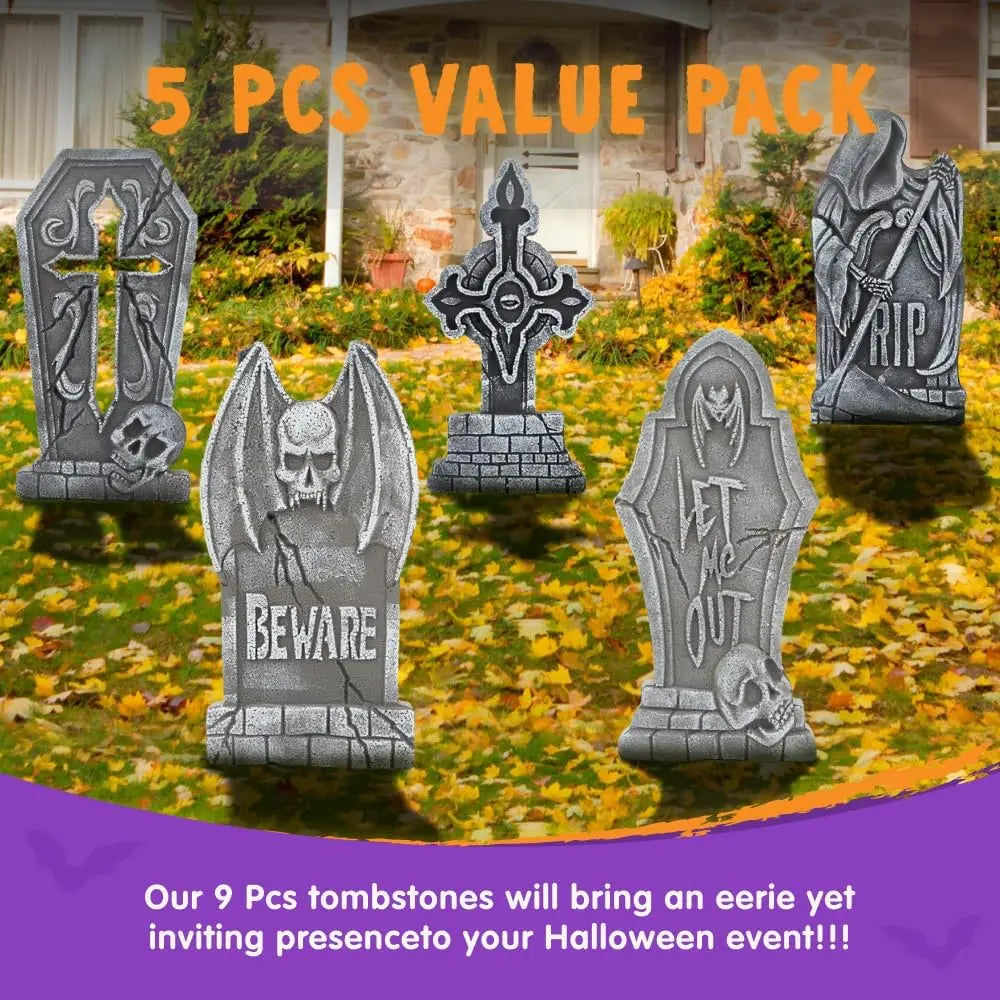 17" Halloween Outdoor Graveyard Tombstones