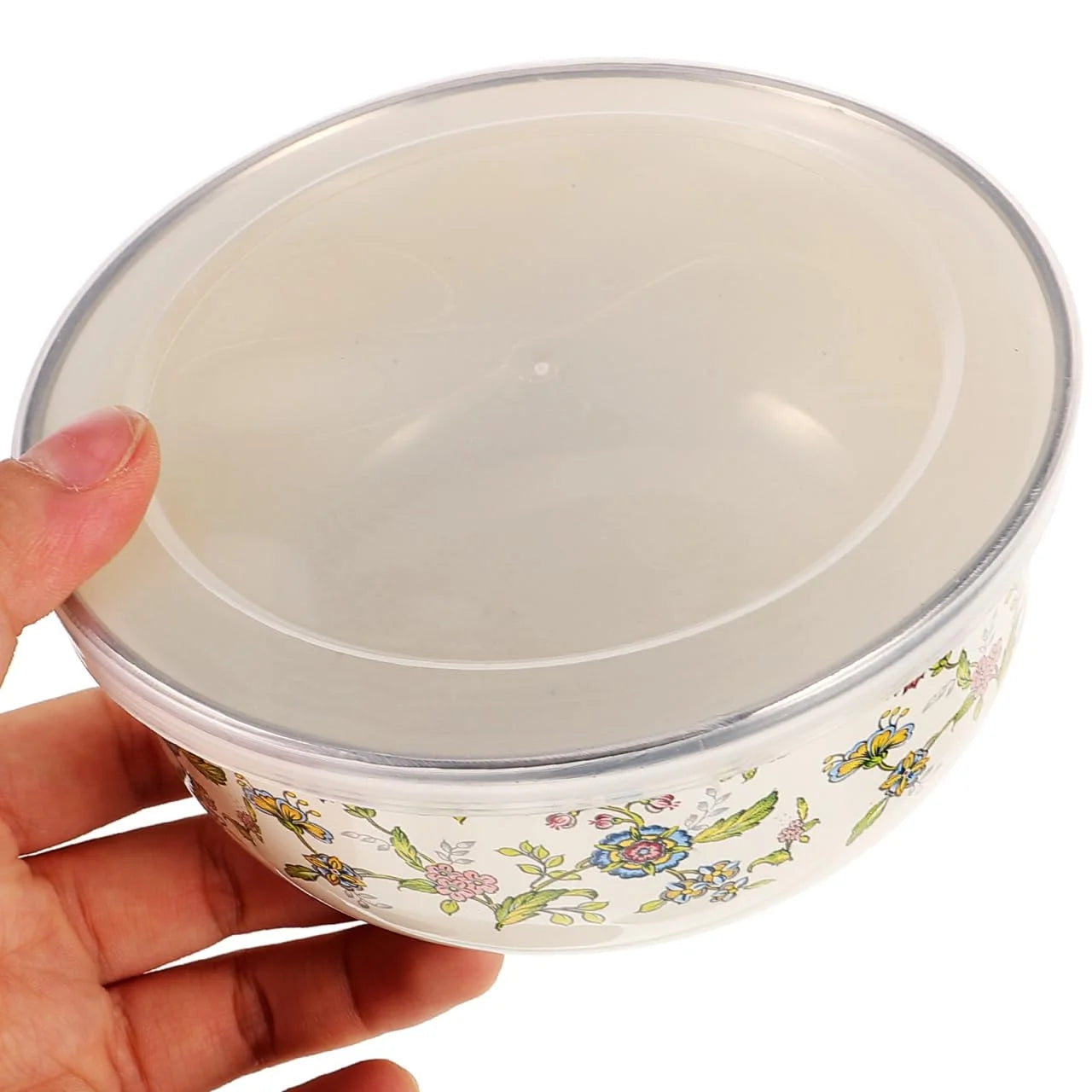 5-Piece Vintage Style Enamel Mixing Bowls with Lids