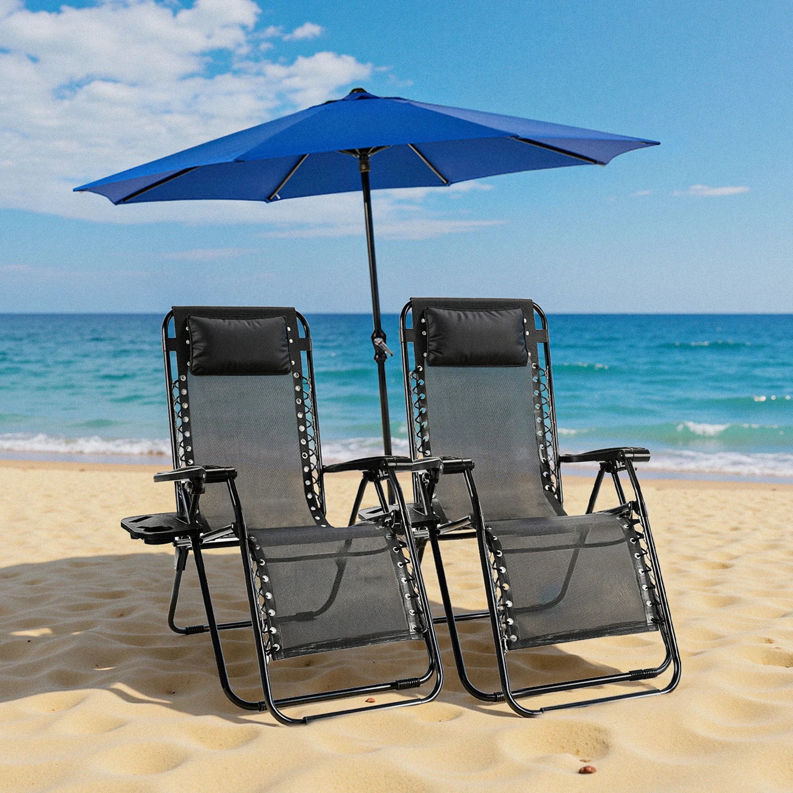JHK Zero Gravity Portable Recliner Lounge Chairs with Cup Holder