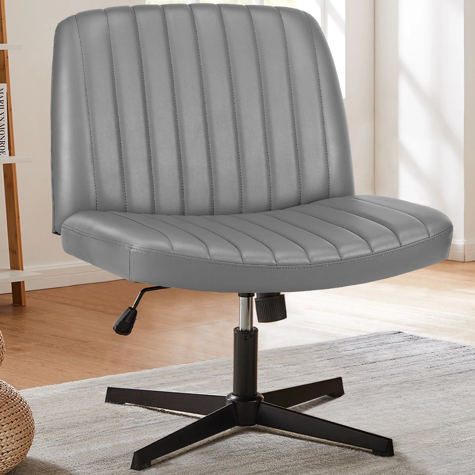 JHK Armless Office Chair in Cloth, Leather or Velvet