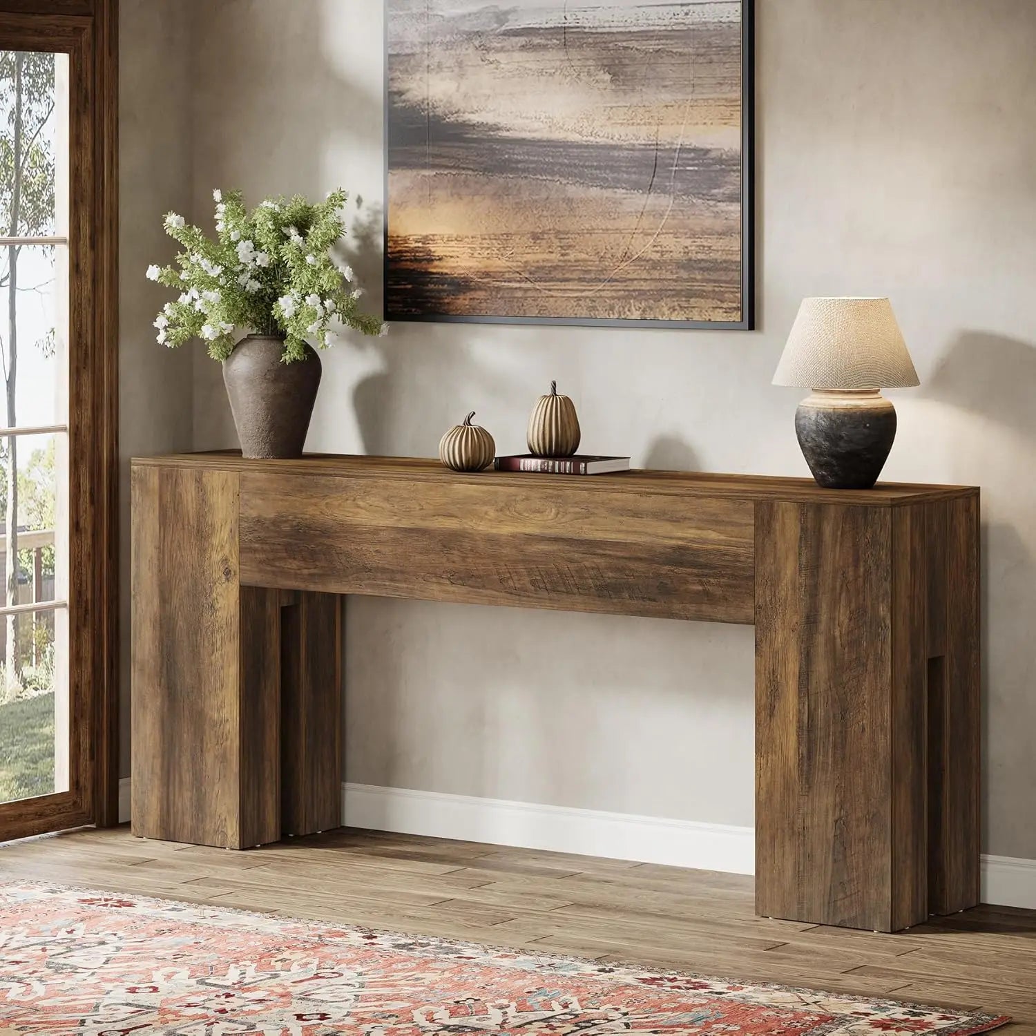 LITTLE TREE 71 Inch Farmhouse Style Console Table
