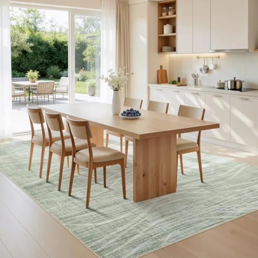 5x8 Modern Washable Sage Green Area Rug
