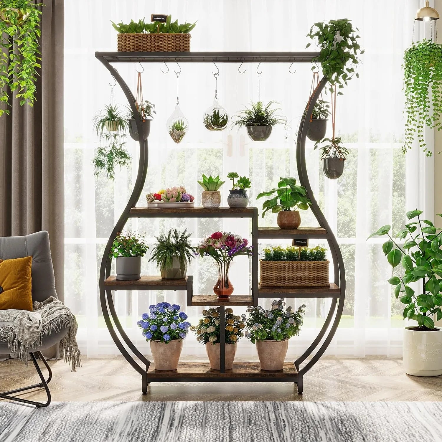 LITTLE TREE 70.9 Inch 6-Tier Vase Shape Plant Stand