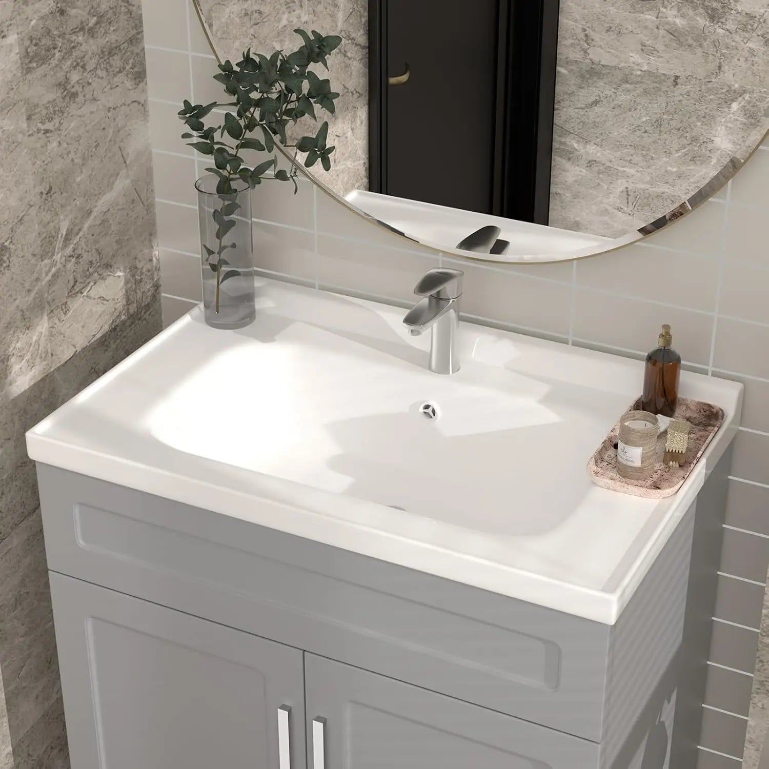 32 Inch Bathroom Vanity with Ceramic Sink