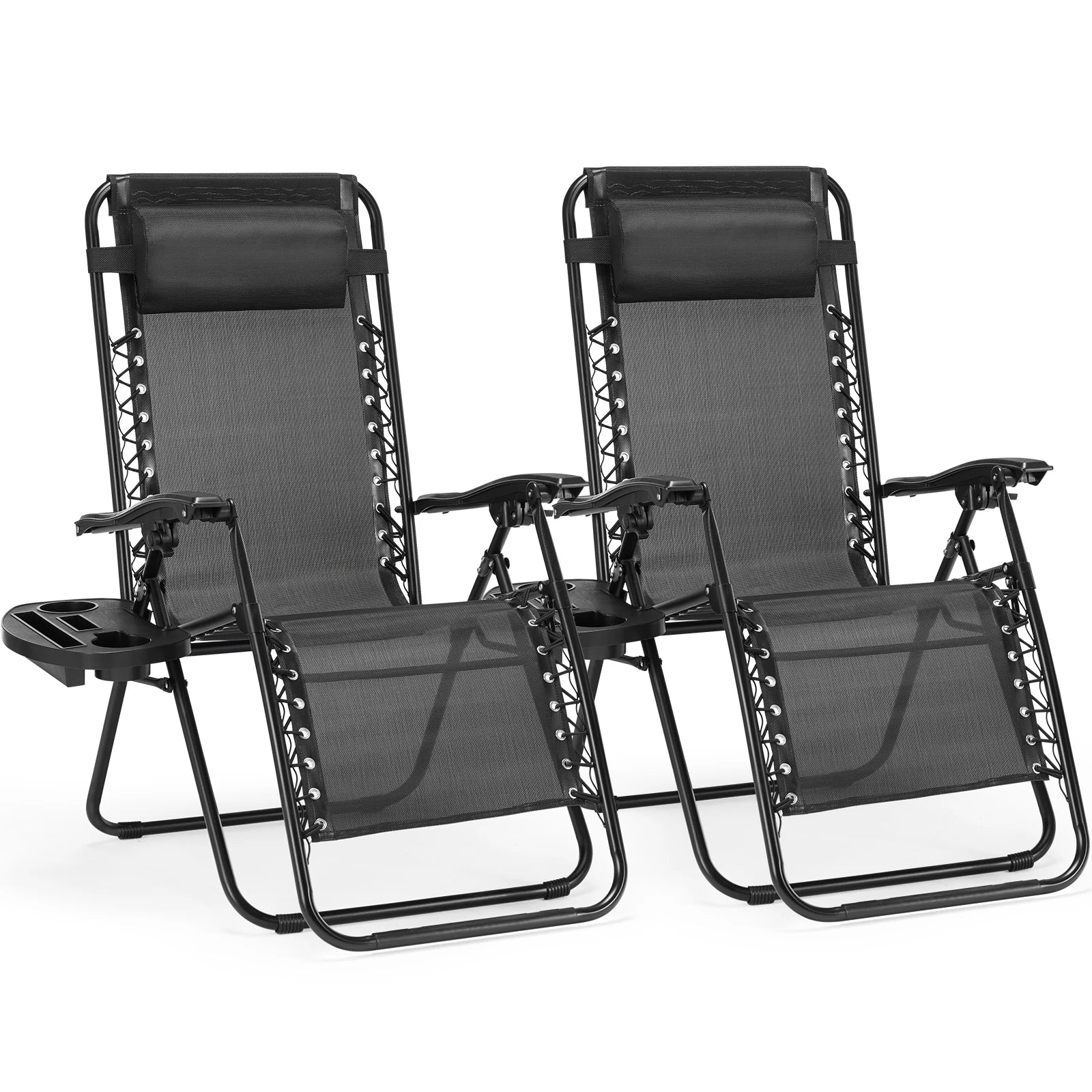 JHK Zero Gravity Portable Recliner Lounge Chairs with Cup Holder