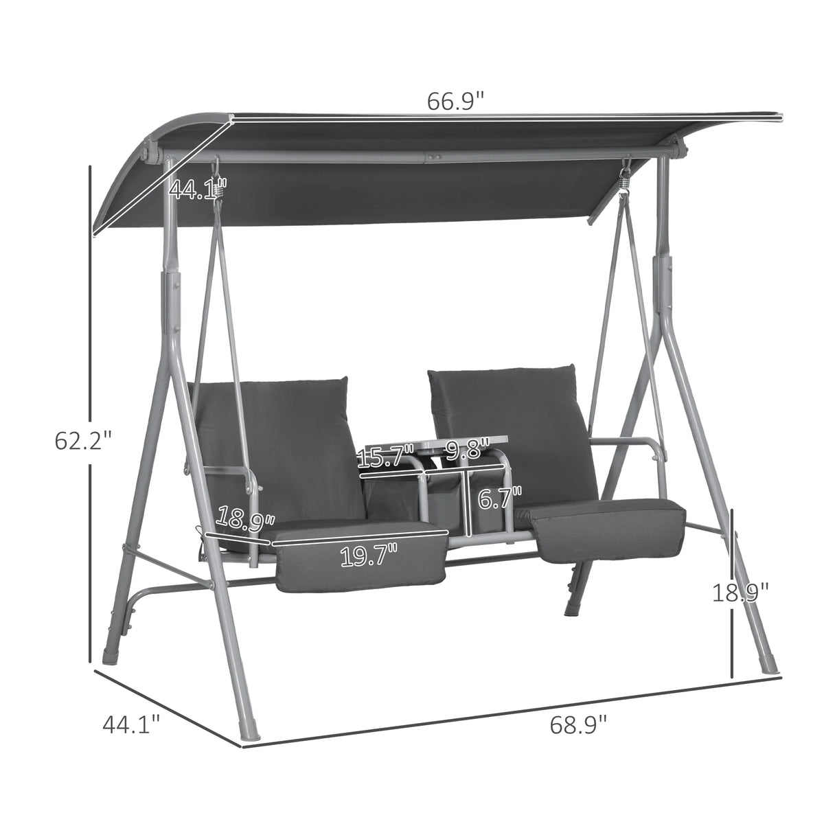 Outdoor 2-Person Hanging Swing Chair
