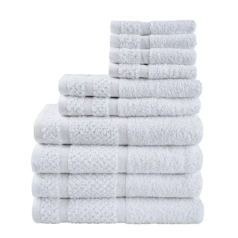 10 Piece Towel Set with Softness & Durability