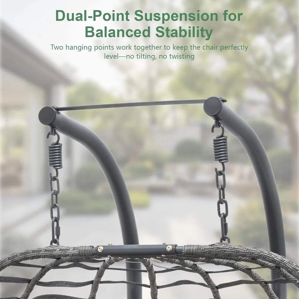 Outdoor Double Egg Swing Chair with Stand