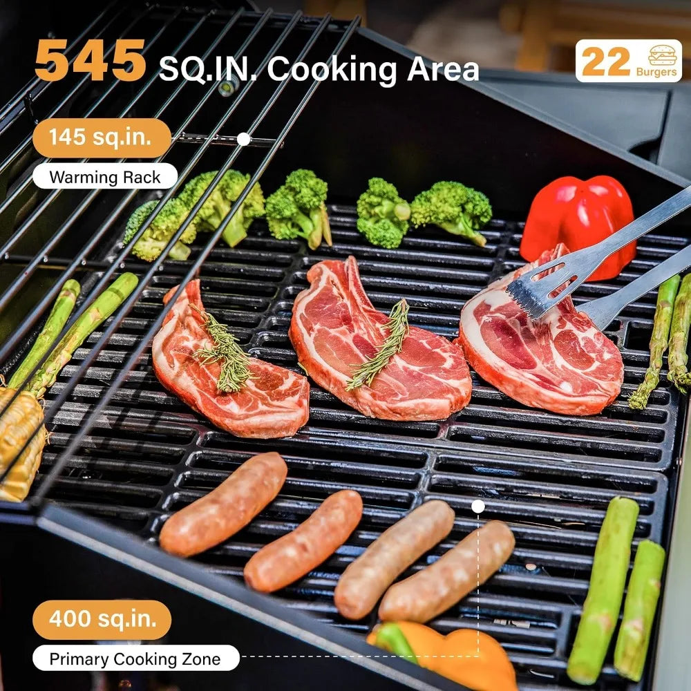 4-Burner Propane Gas Grill with Side Burner