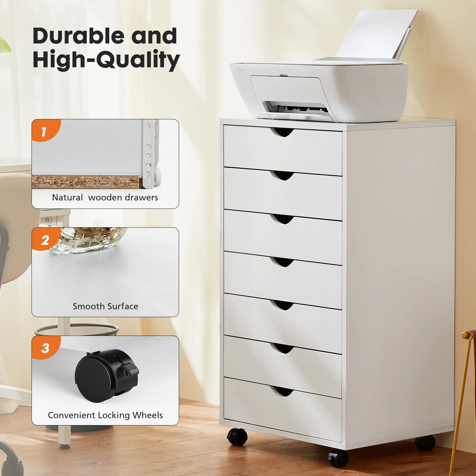 7-Drawer Wooden Storage Cabinet