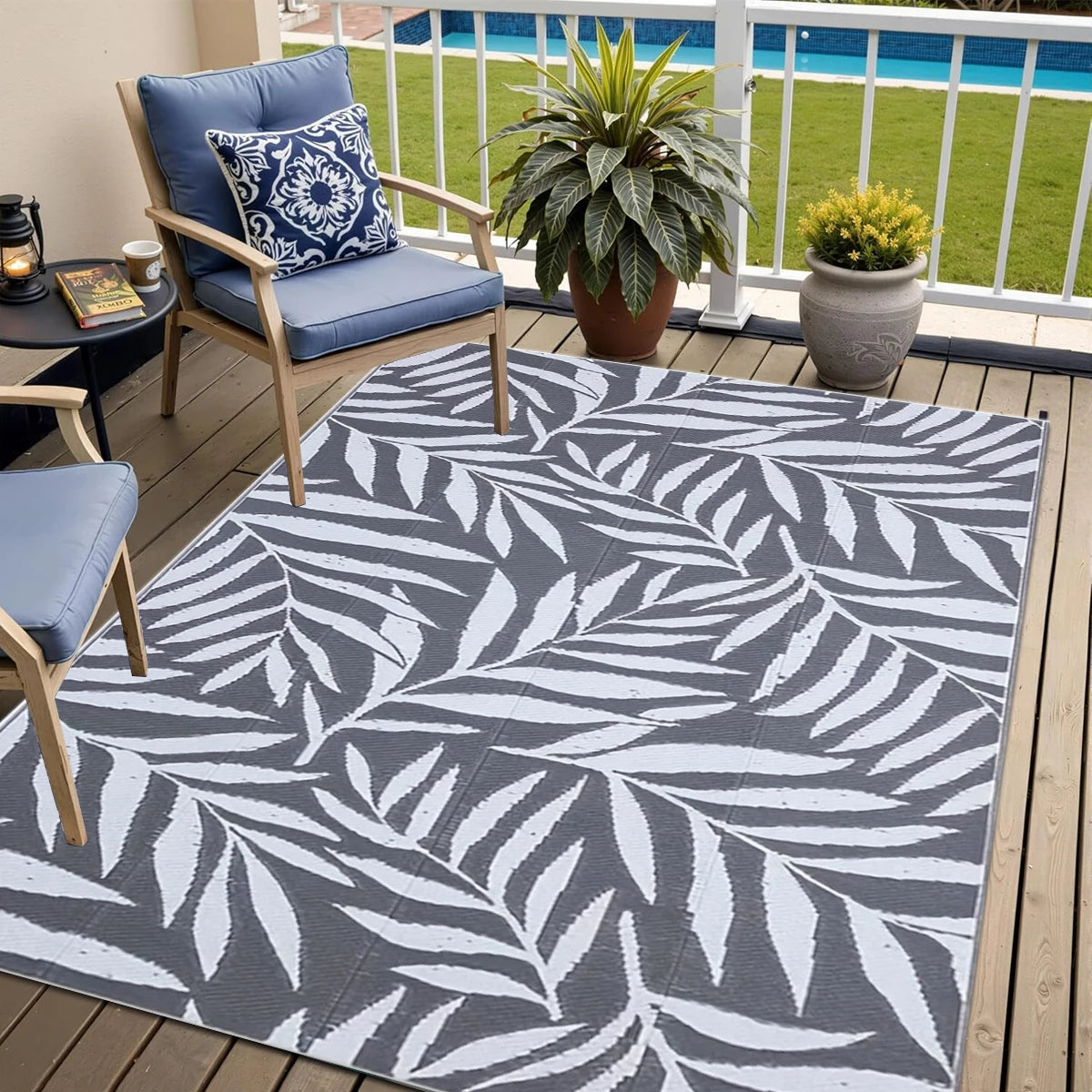Double-Sided Outdoor Waterproof Reversible Patio Rugs