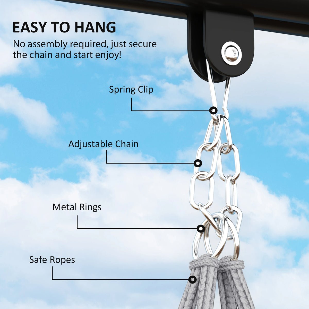 Hanging Macrame Hammock Chair with Cushion