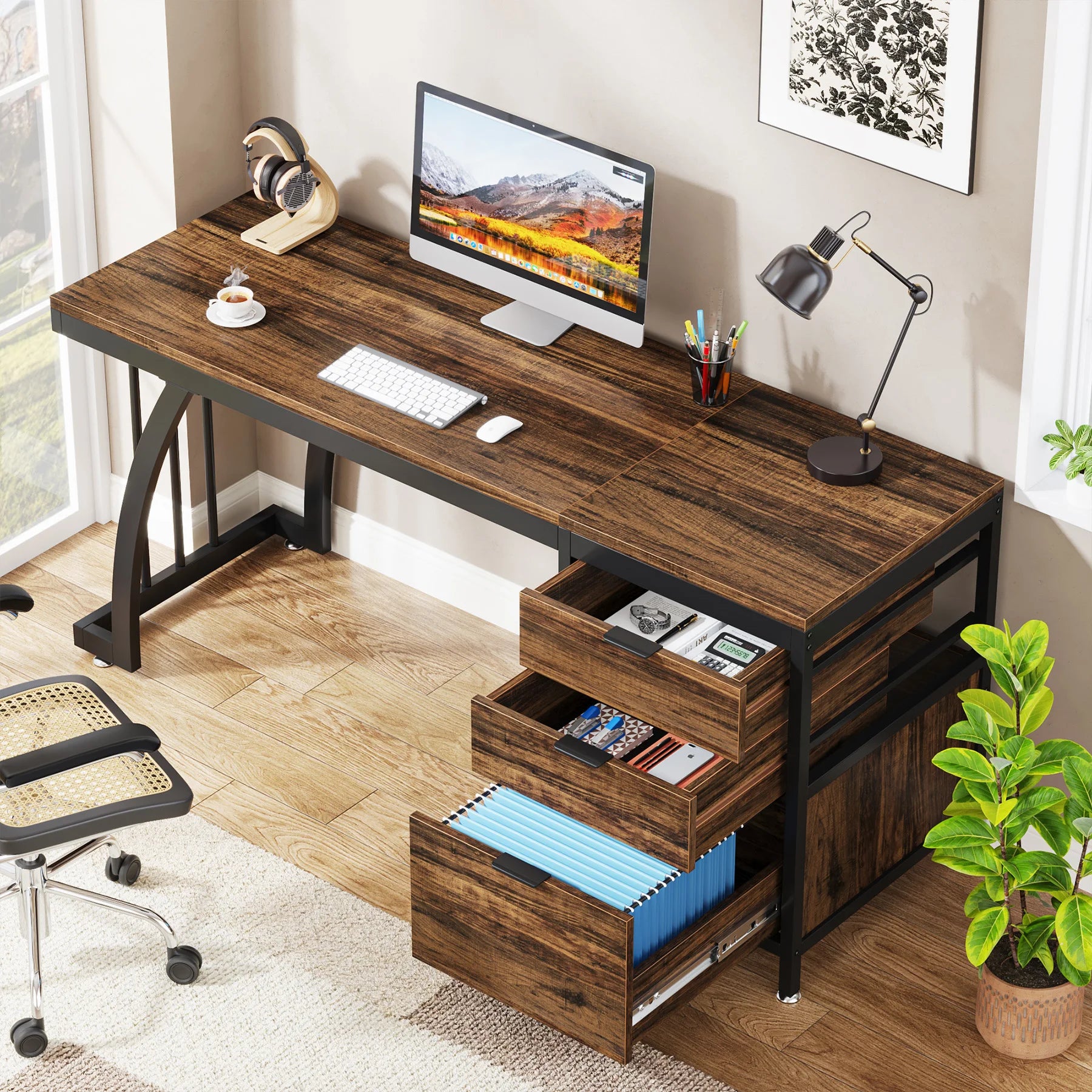 Tribesigns Computer Desk with 3 Drawers Available in 3 Colors