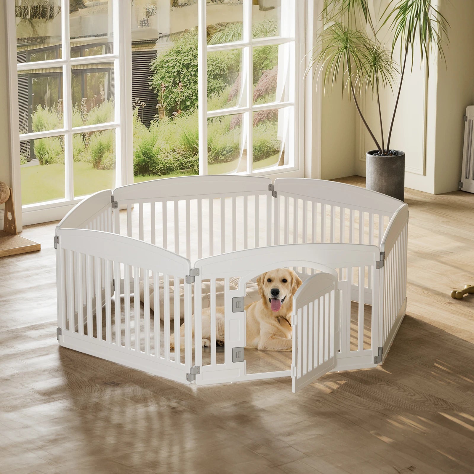 JHK 4- or 6-Panel Foldable Plastic Dog Playpen