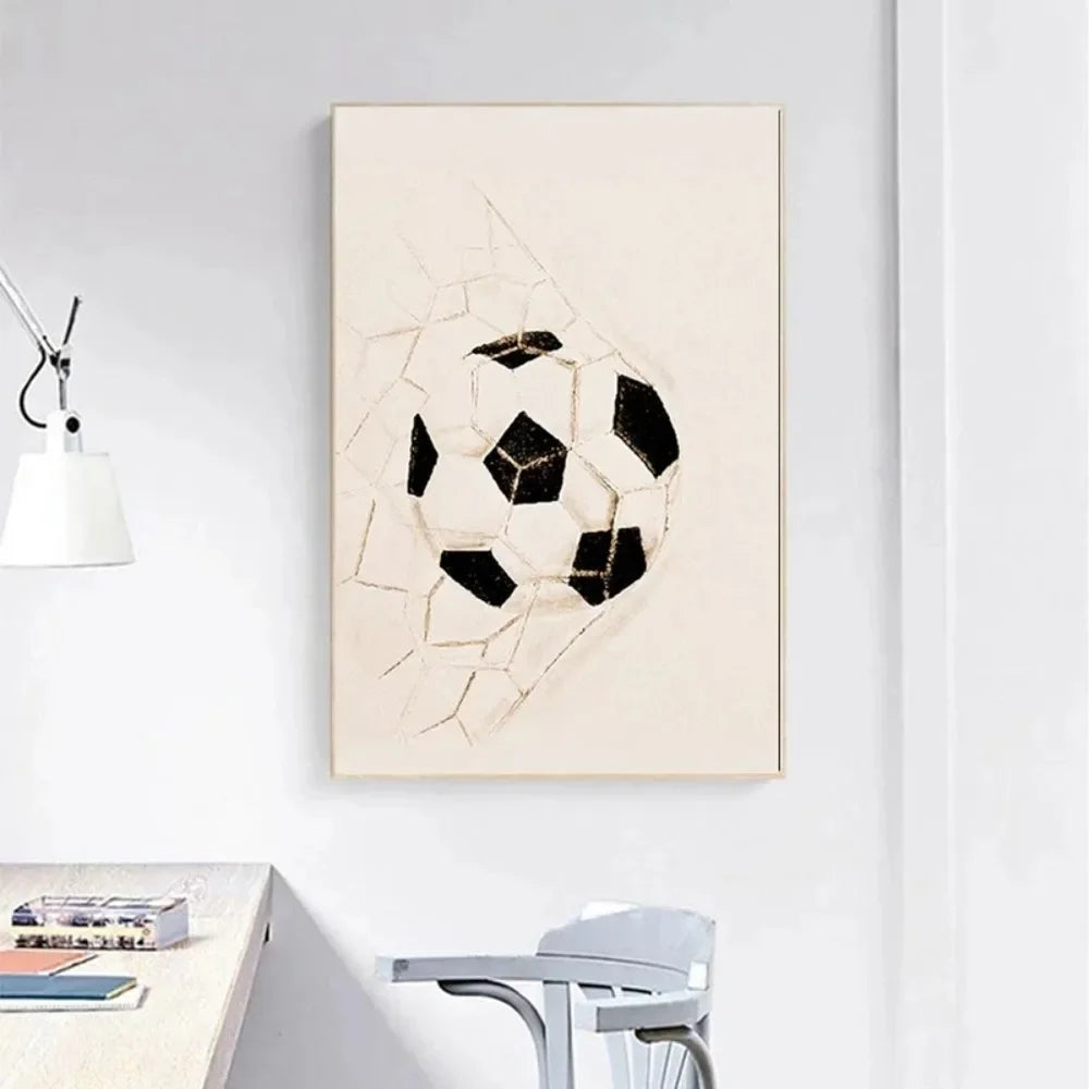 Vintage Inspired Nordic Canvas Wall Art Highlighting Baseball, Football, Soccer, Basketball