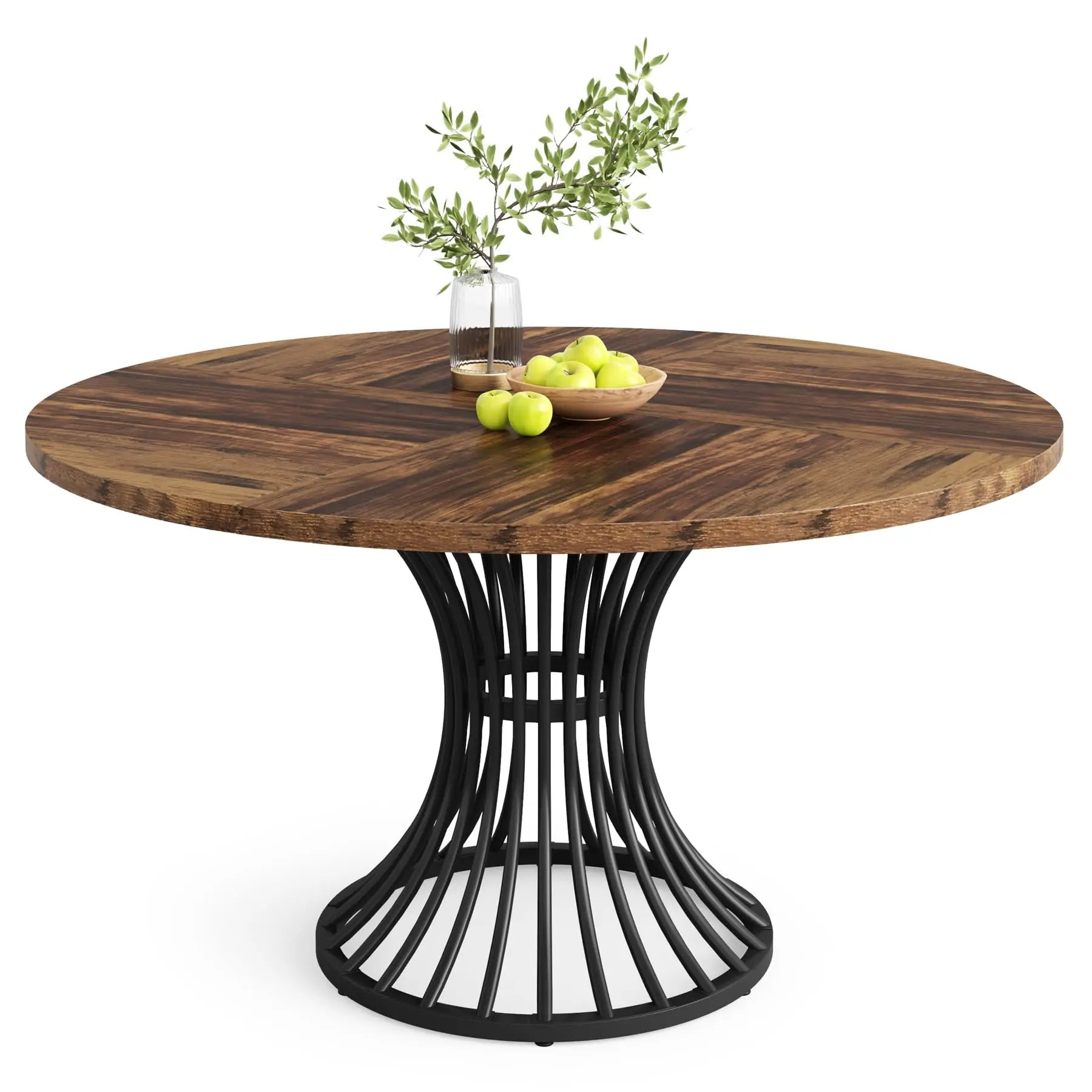 Tribesigns Farmhouse Style Round Dining Table for 4-6 People