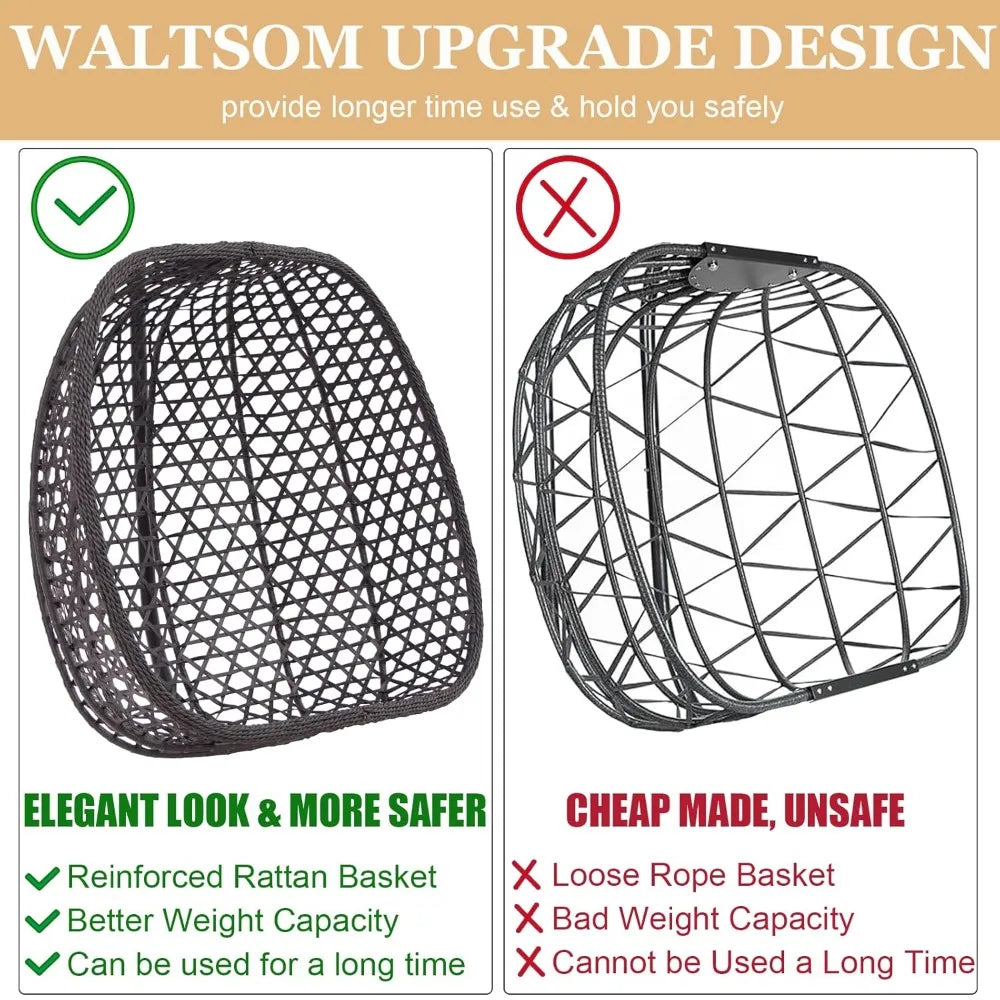 Double Hanging Egg Chair with Stand