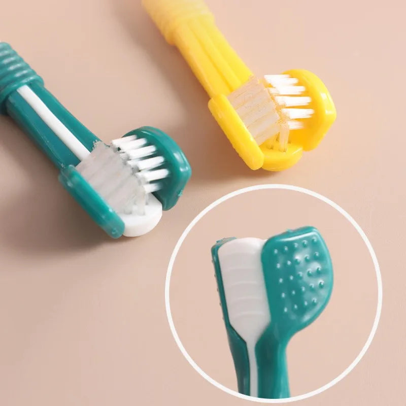 3-Sided Plastic Pet Toothbrush