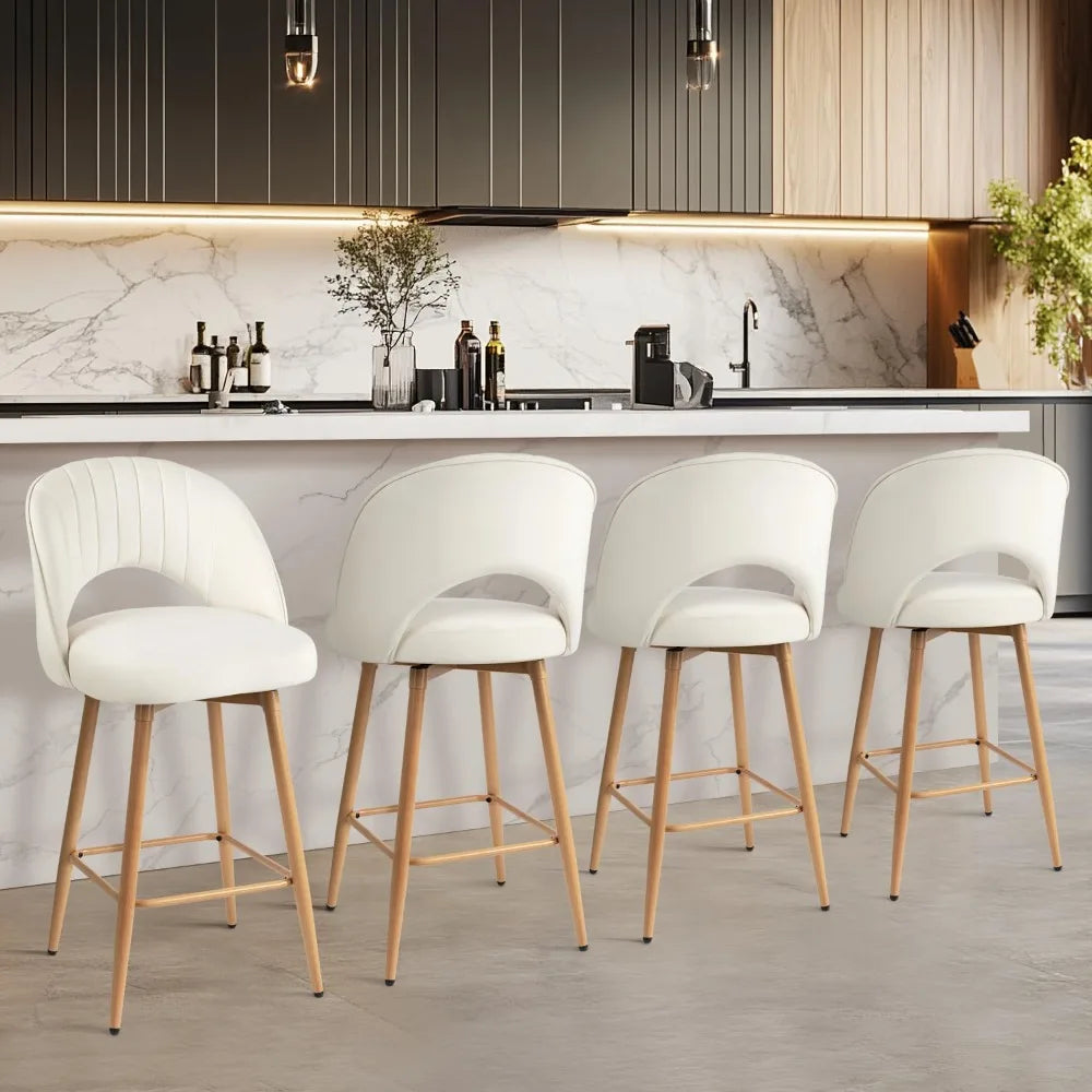 Counter Height Set of 4 Swivel Bar Stools