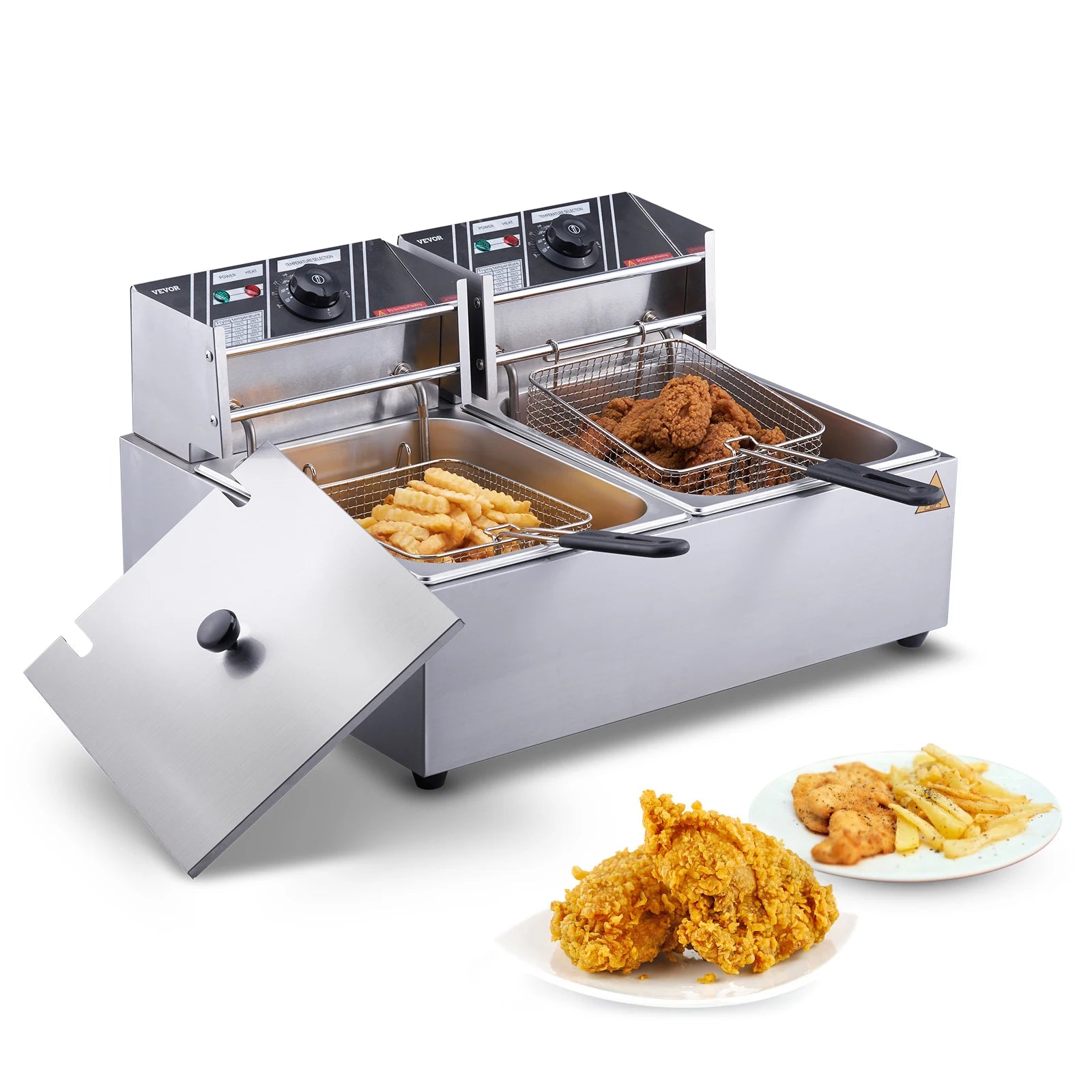 Electric Deep Fryer w/Dual Removable Tanks