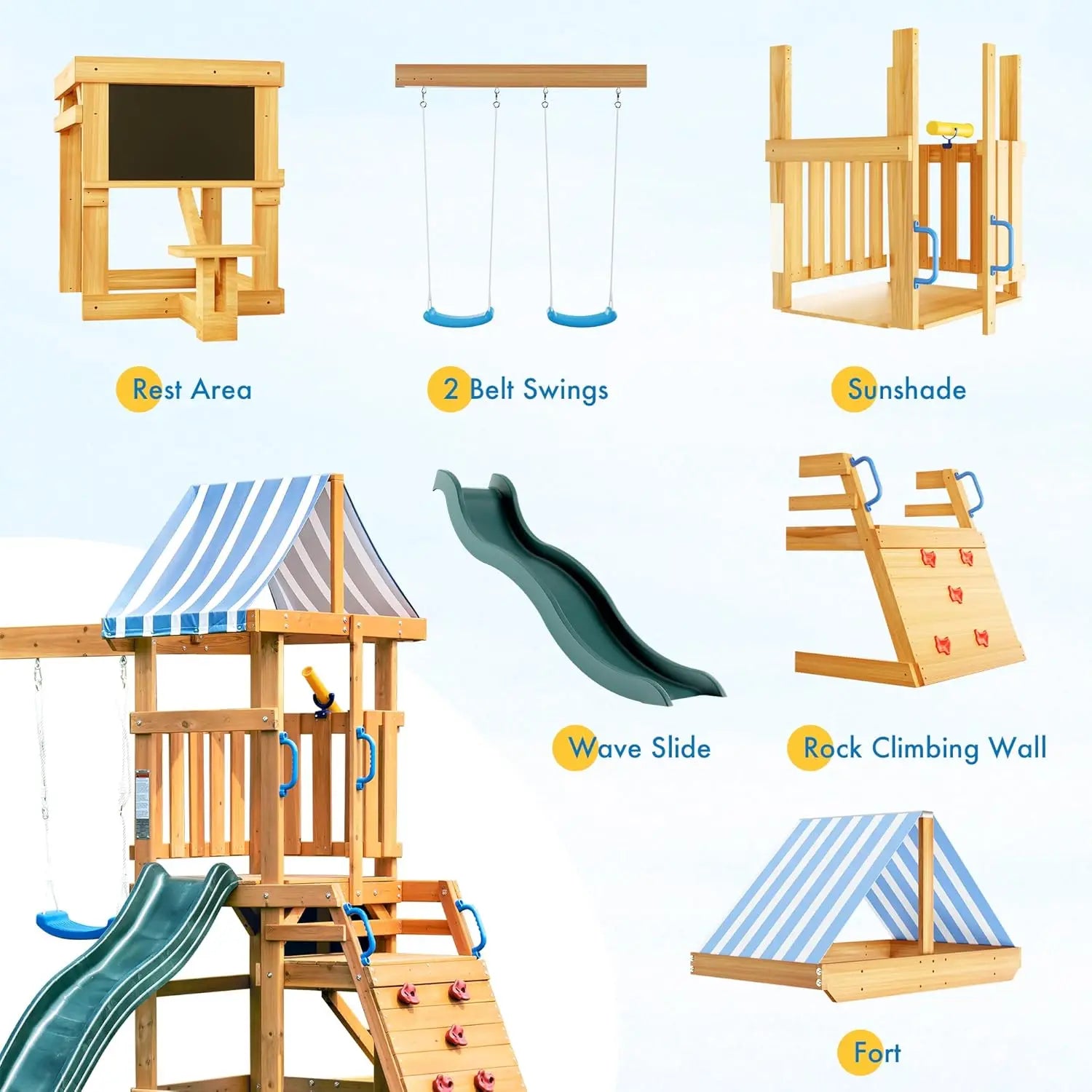 Robotime Robud Wooden Swing Set