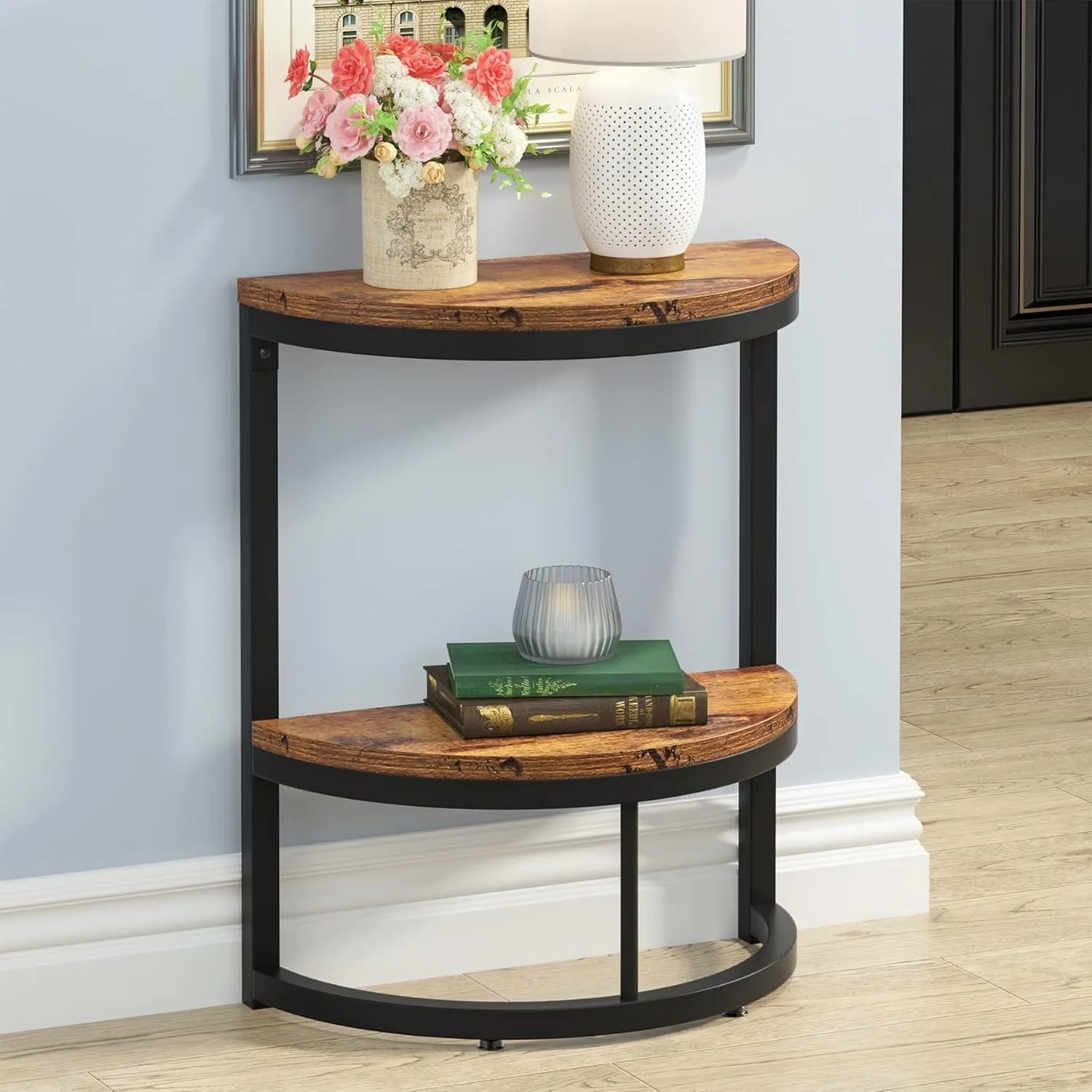 2-Tier Semi-Circle End Table