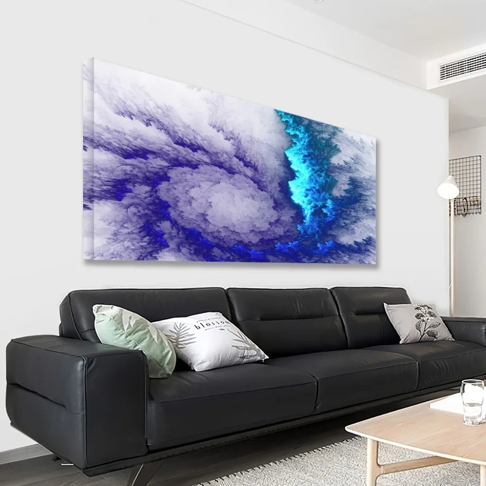 Modern Blue Abstract Interior Wall Art Decoration