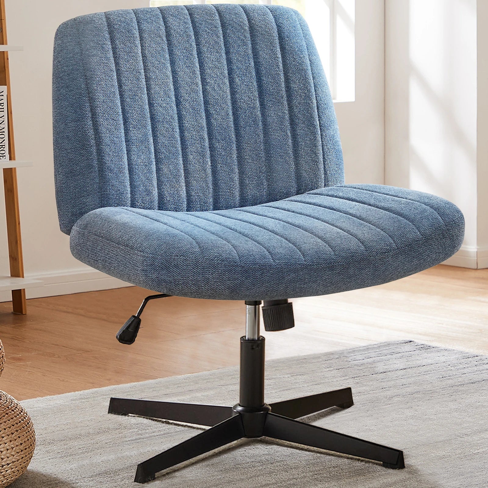JHK Armless Office Chair in Cloth, Leather or Velvet