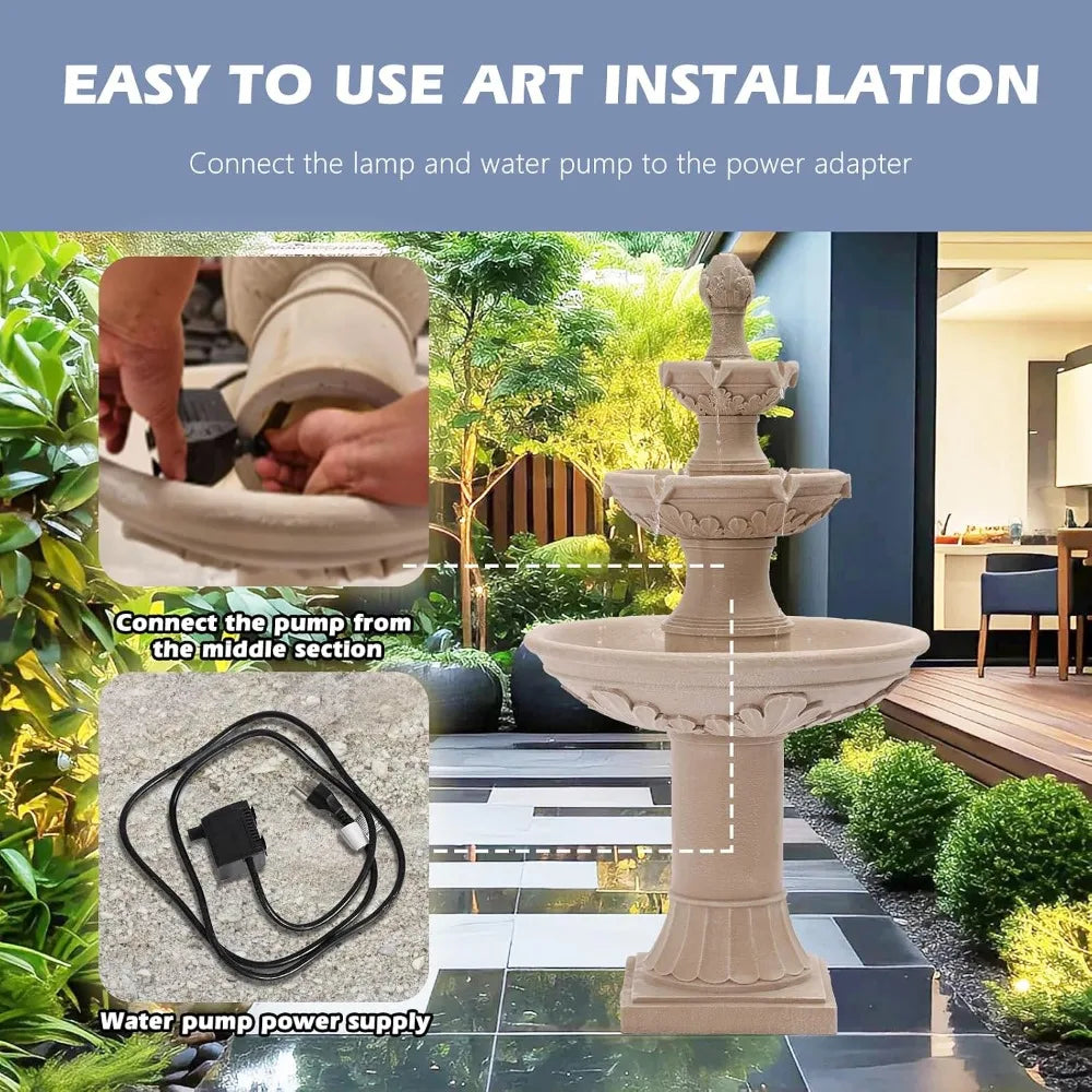 48.4 Inch Italian Inspired Outdoor Garden Waterfall