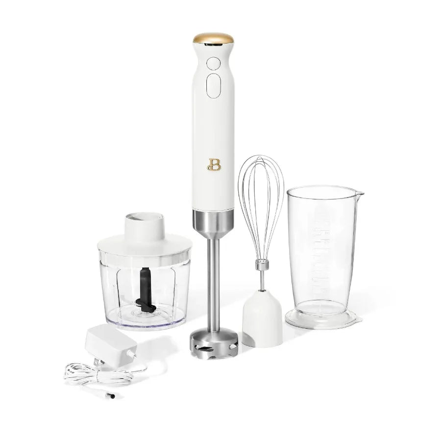 Cordless Immersion Blender with Chopper, Whisk & Measuring Cup