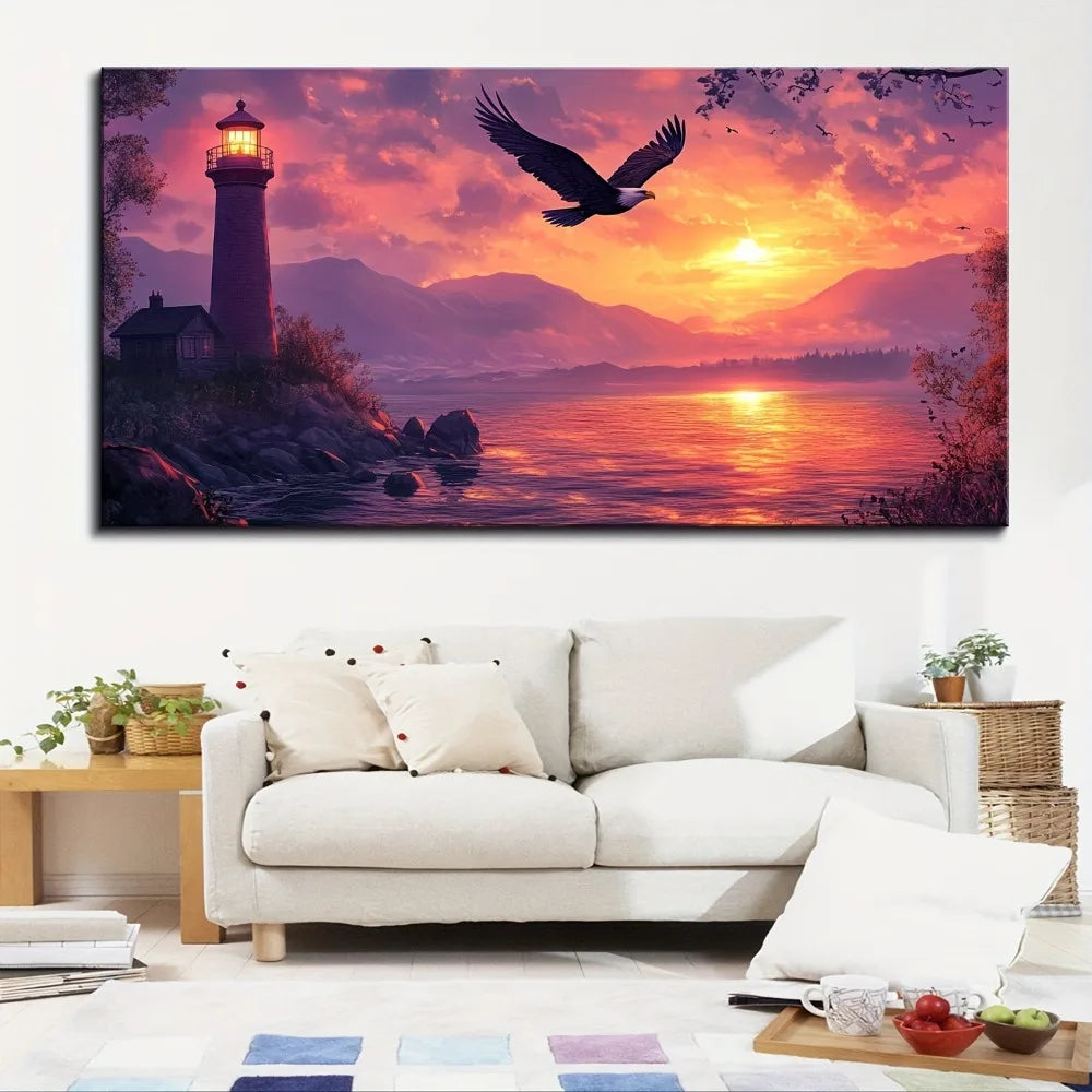 Lighthouse Landscape Canvas Interior Wall Art Decoration