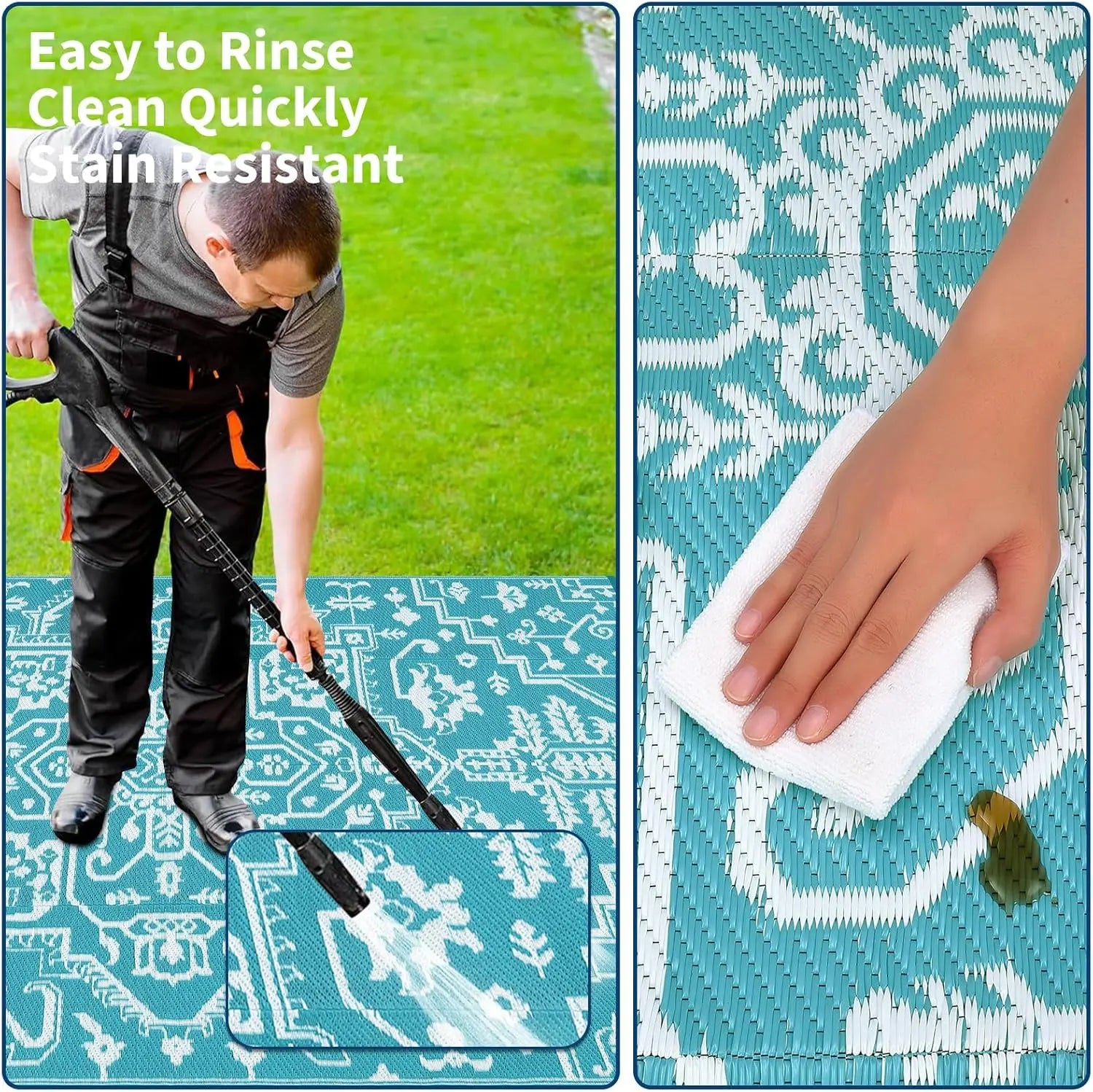 Stain-Resistant Waterproof Outdoor Area Rug