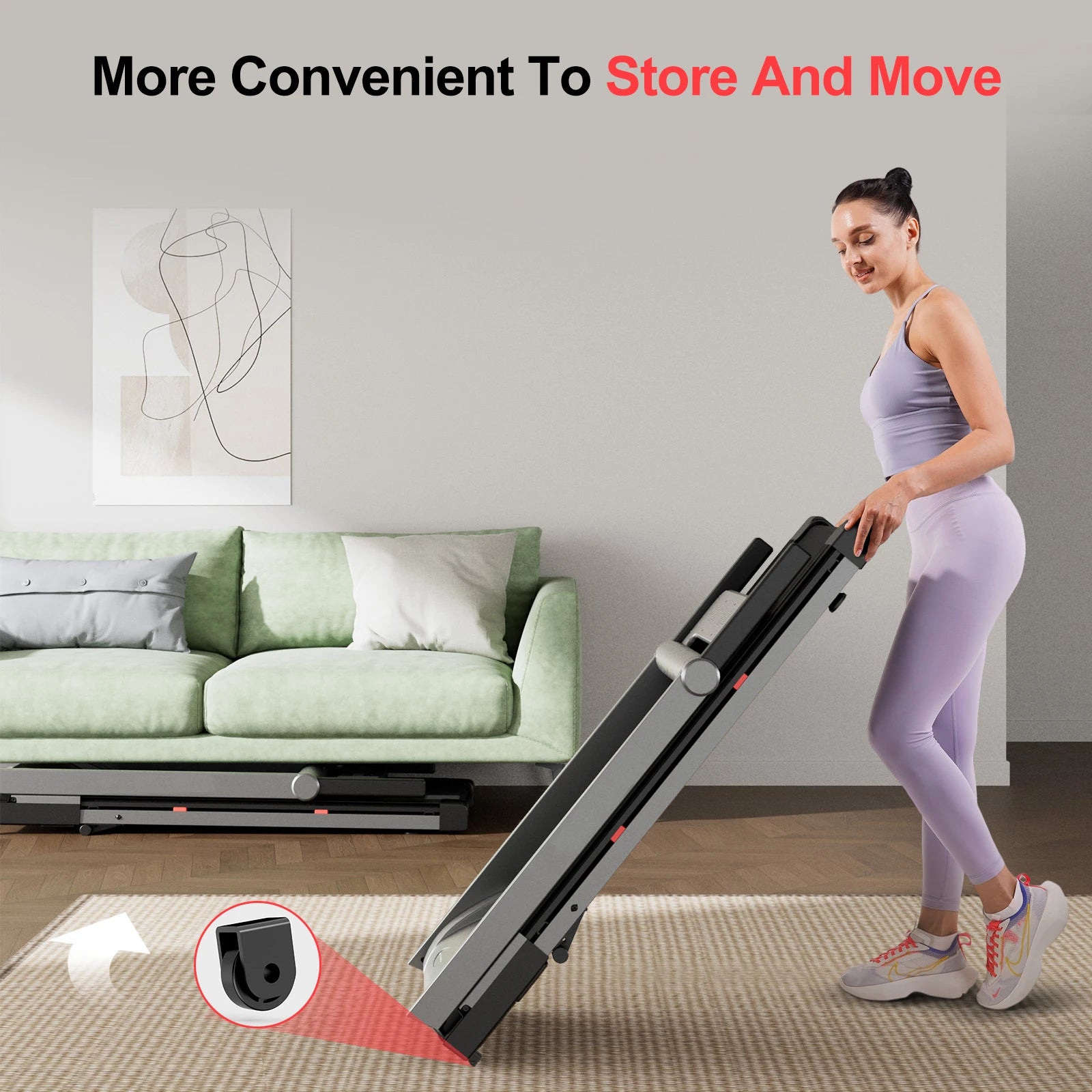 Foldable Incline Home Treadmill Walking Pad with Touch Screen