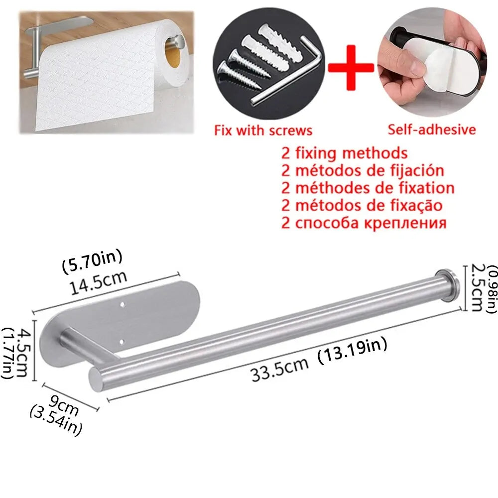 Adhesive Stainless Steel Paper Towel Holder