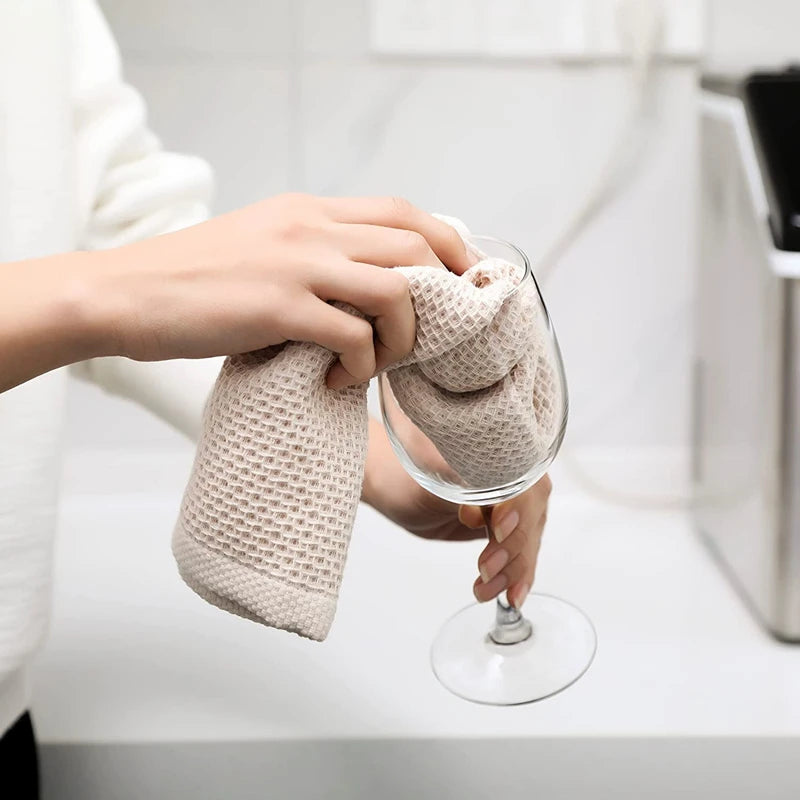 100% Ultra Soft Waffle Weave Cotton Kitchen Towels