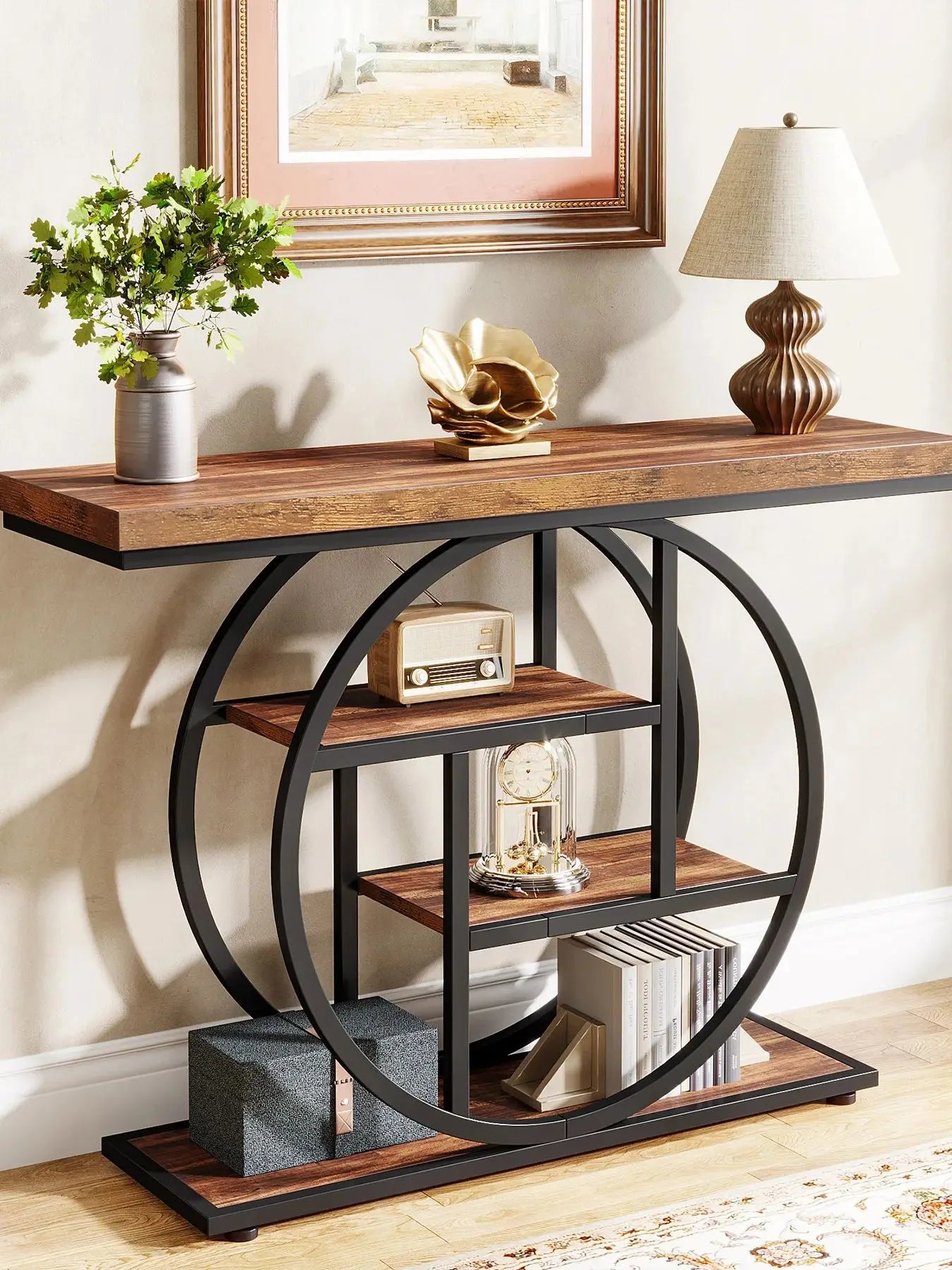 Tribesigns 4-Tier Console Table with 4 Shelves