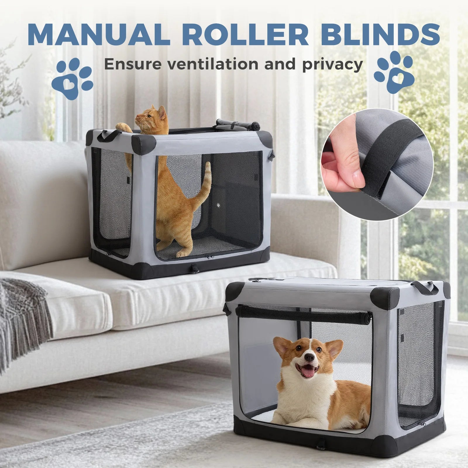 JHK Foldable Soft Dog Crate Portable Pet Kennel